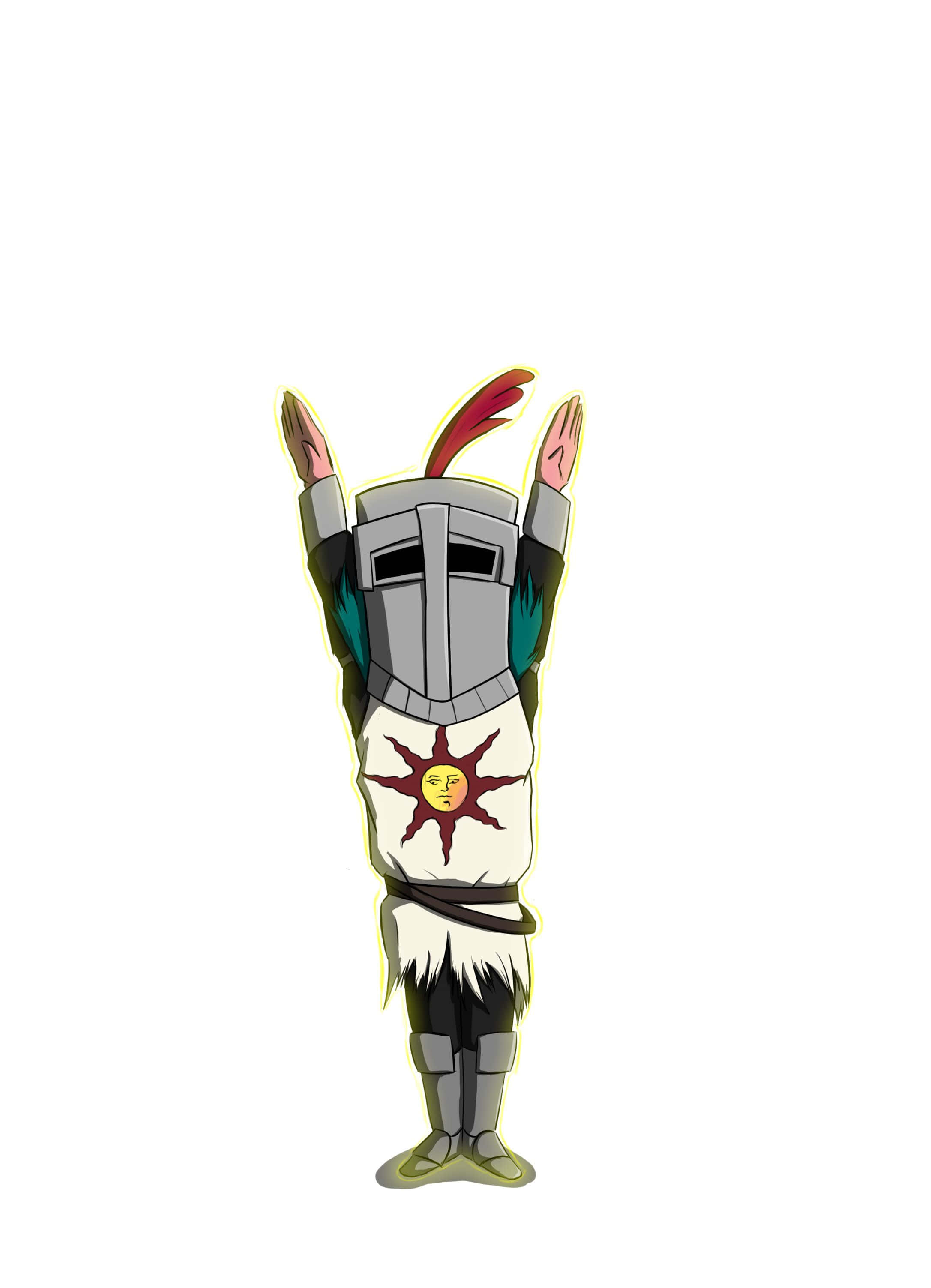 Solaire of Astora, silver armor, sun emblem, 2K Phone Wallpaper