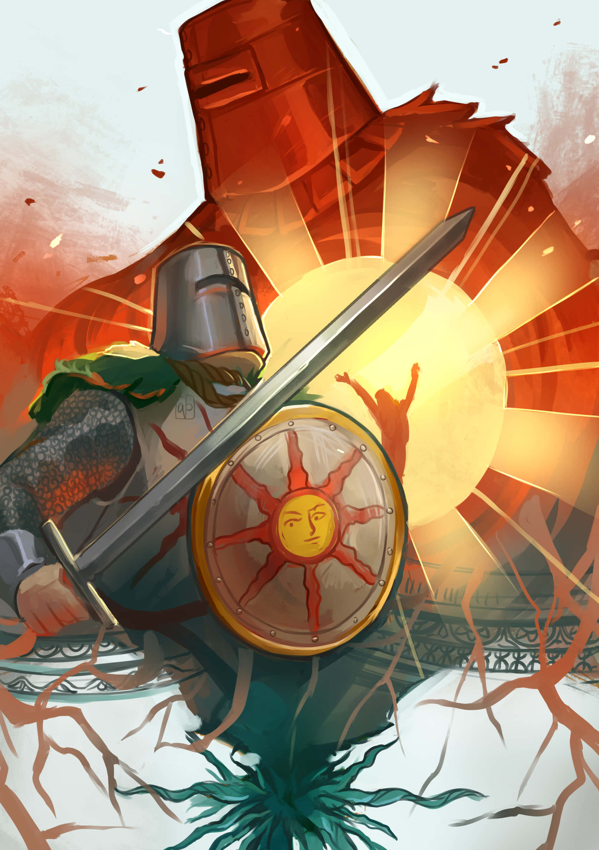 Solaire of Astora, Sunlight, radiant sun, 2K Phone Wallpaper