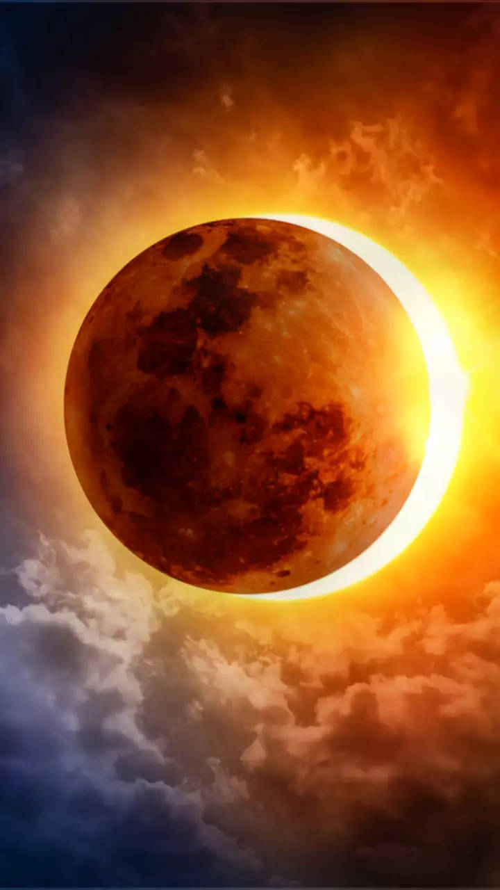 clear solar eclipse moon, blood moon, glowing ring of fire, HD Phone Wallpaper