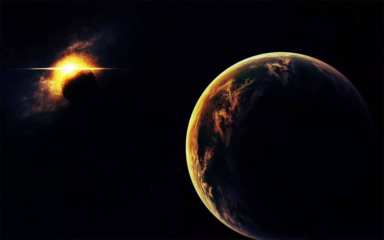 Solar Eclipse, Earth-like world, deep space, HD Desktop Wallpaper