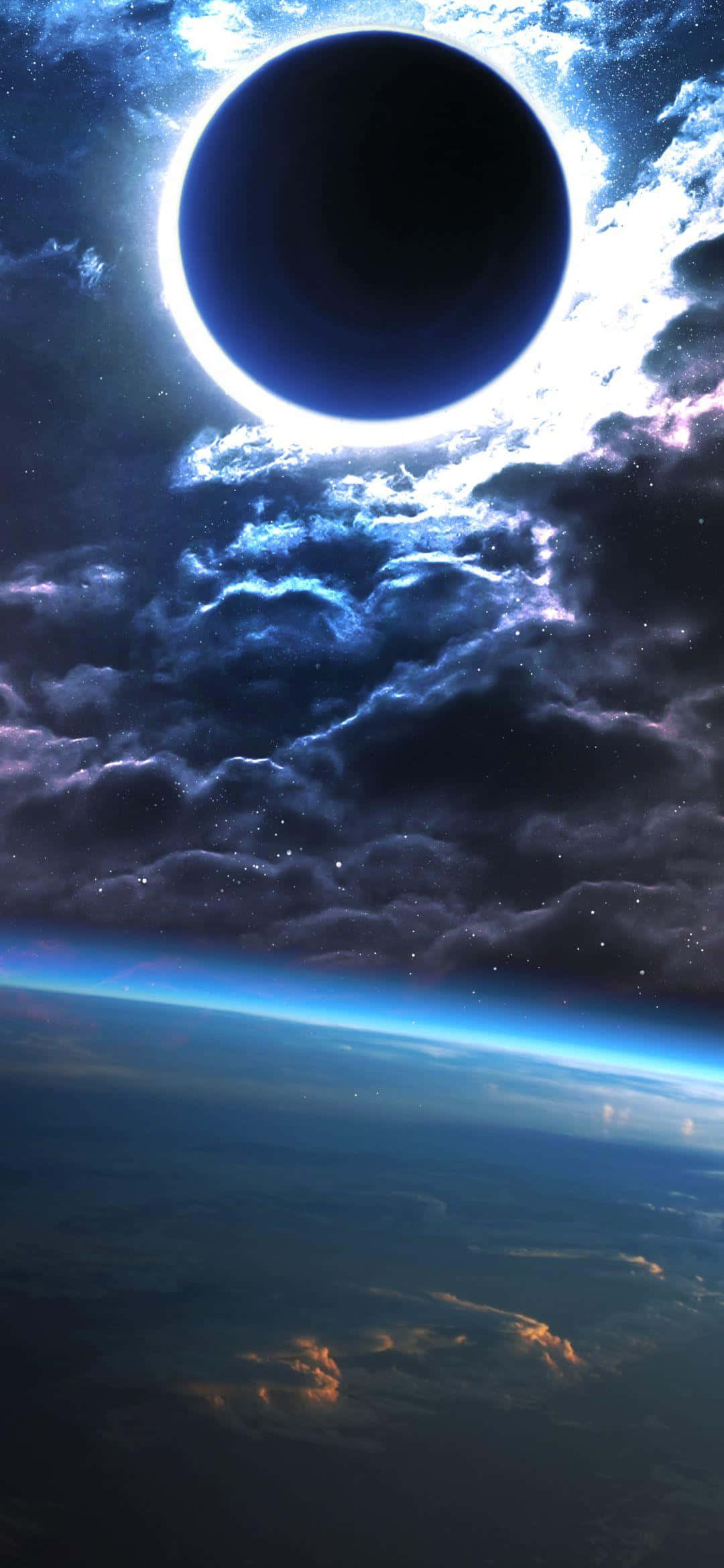 1080x2340 4K, Solar Eclipse, glowing ring, Full HD Phone Wallpaper