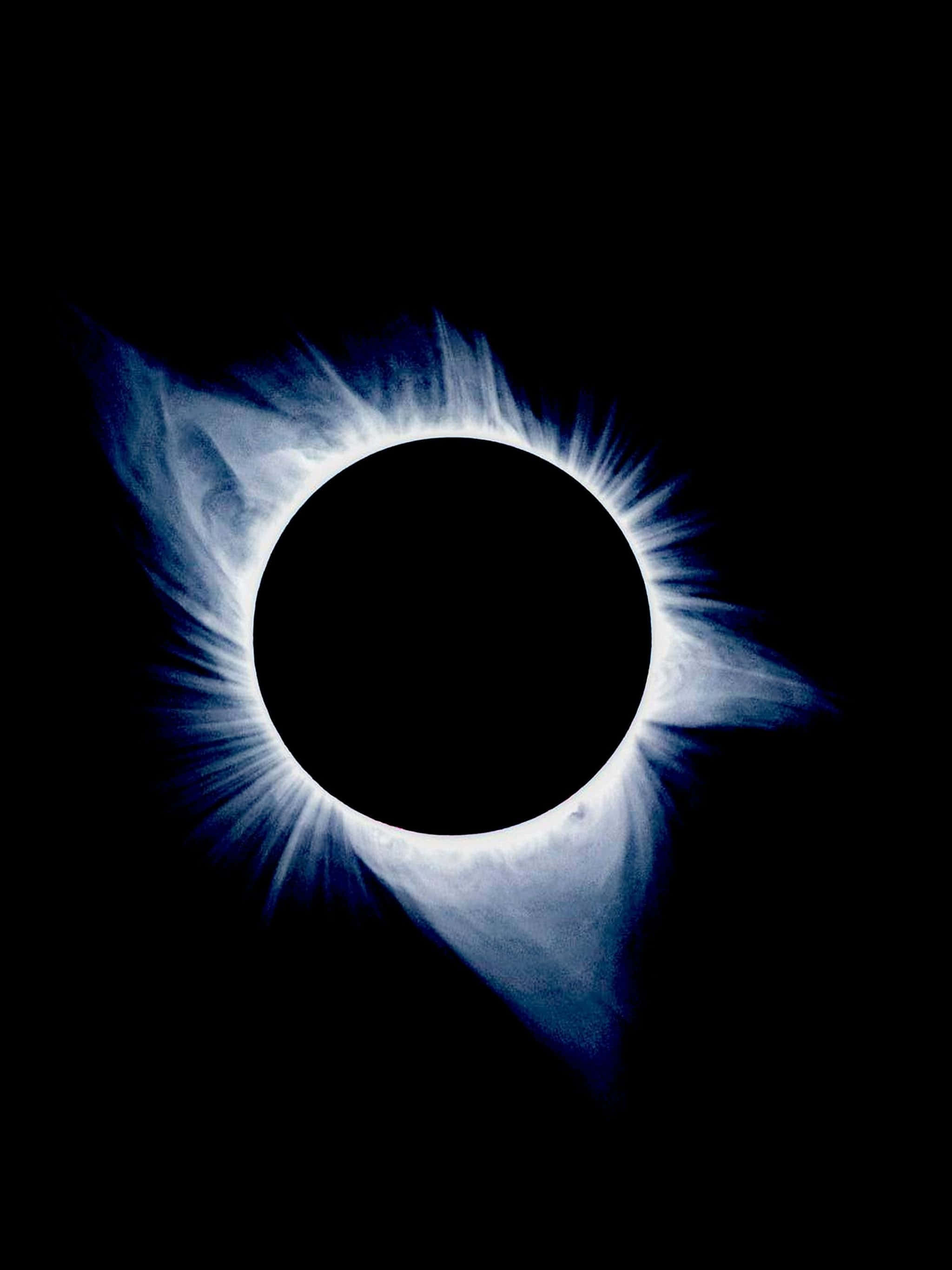 solar eclipse, black hole, bright corona, 2K Phone Wallpaper
