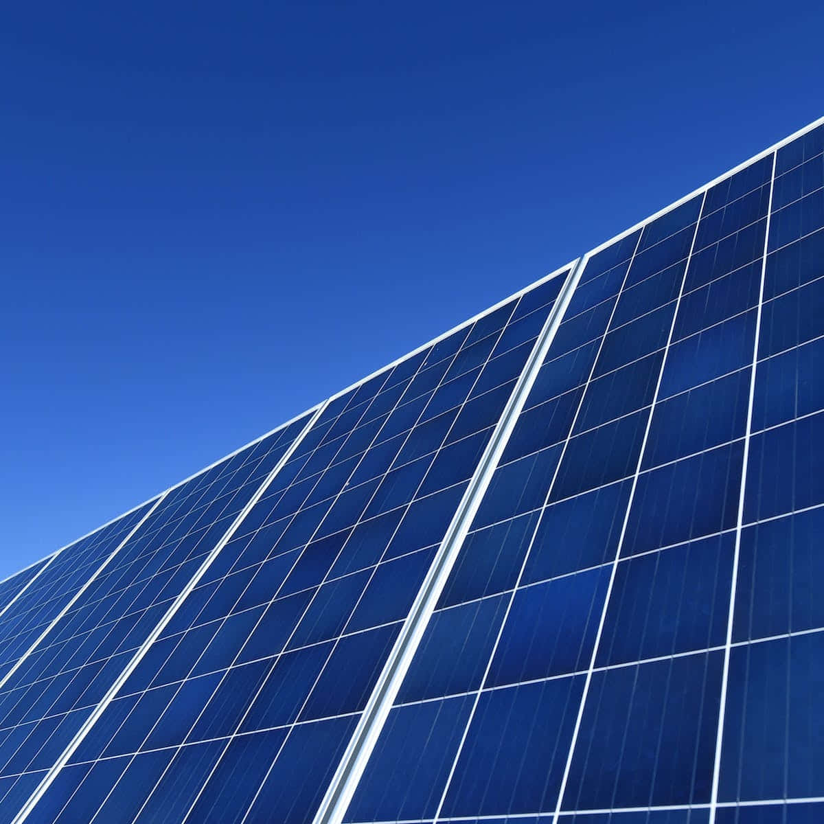 photovoltaic solar panel, sleek blue solar panels, clear deep blue sky, SD Desktop Wallpaper