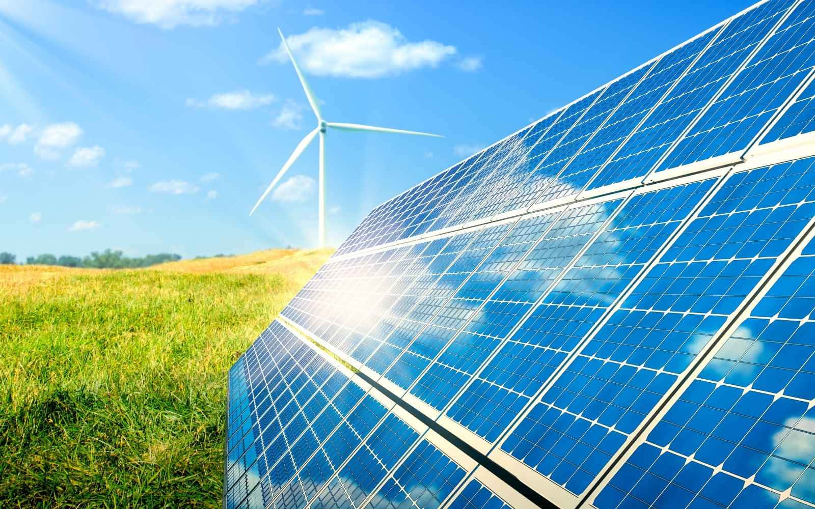 Solar Panels, Sun, Blue Sky, HD Desktop Wallpaper