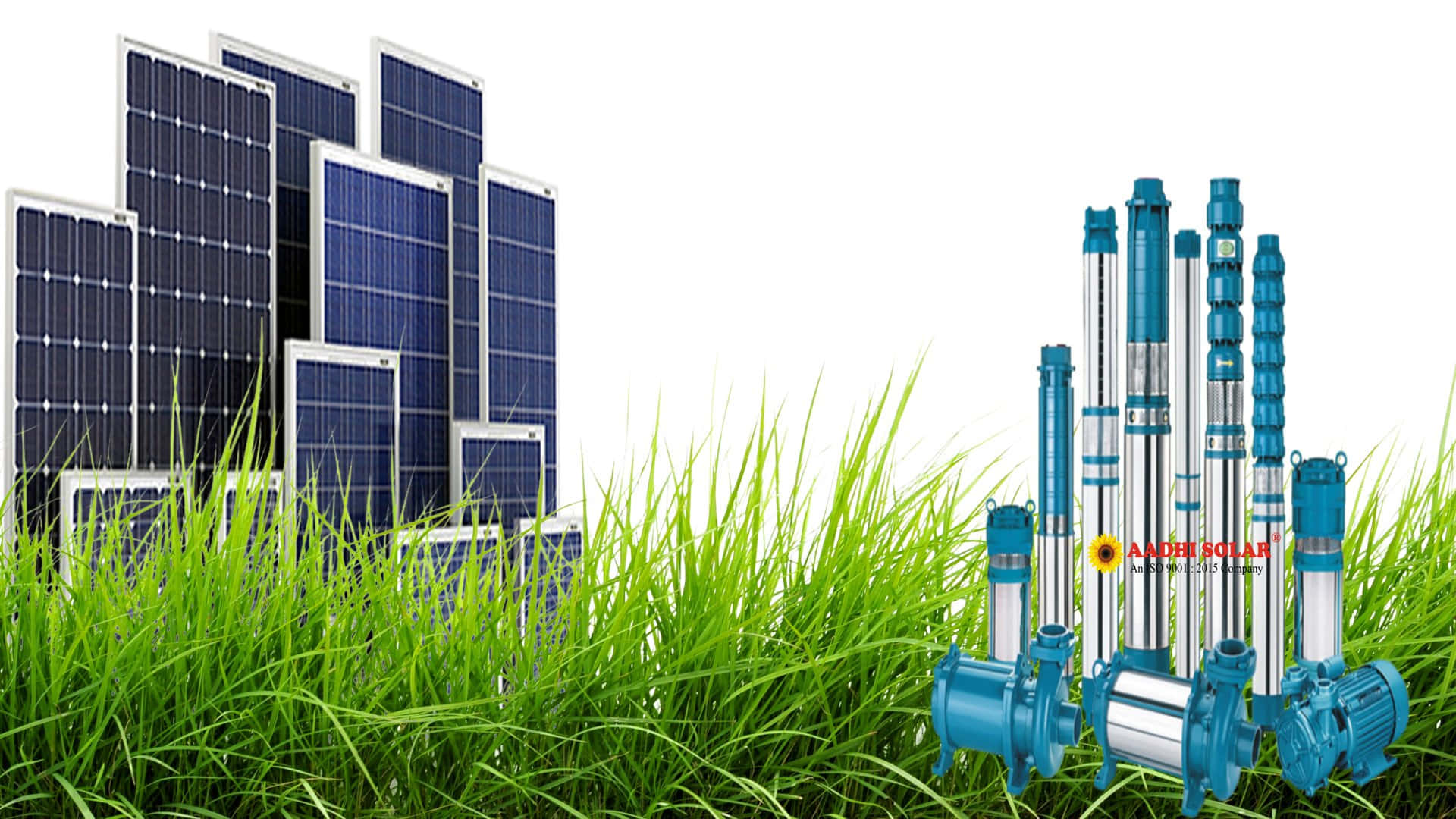 solar panels, blue solar panels, blue water pumps, Full HD Desktop Wallpaper