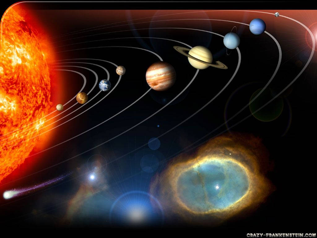 Solar System, sun, planets, SD Desktop Wallpaper