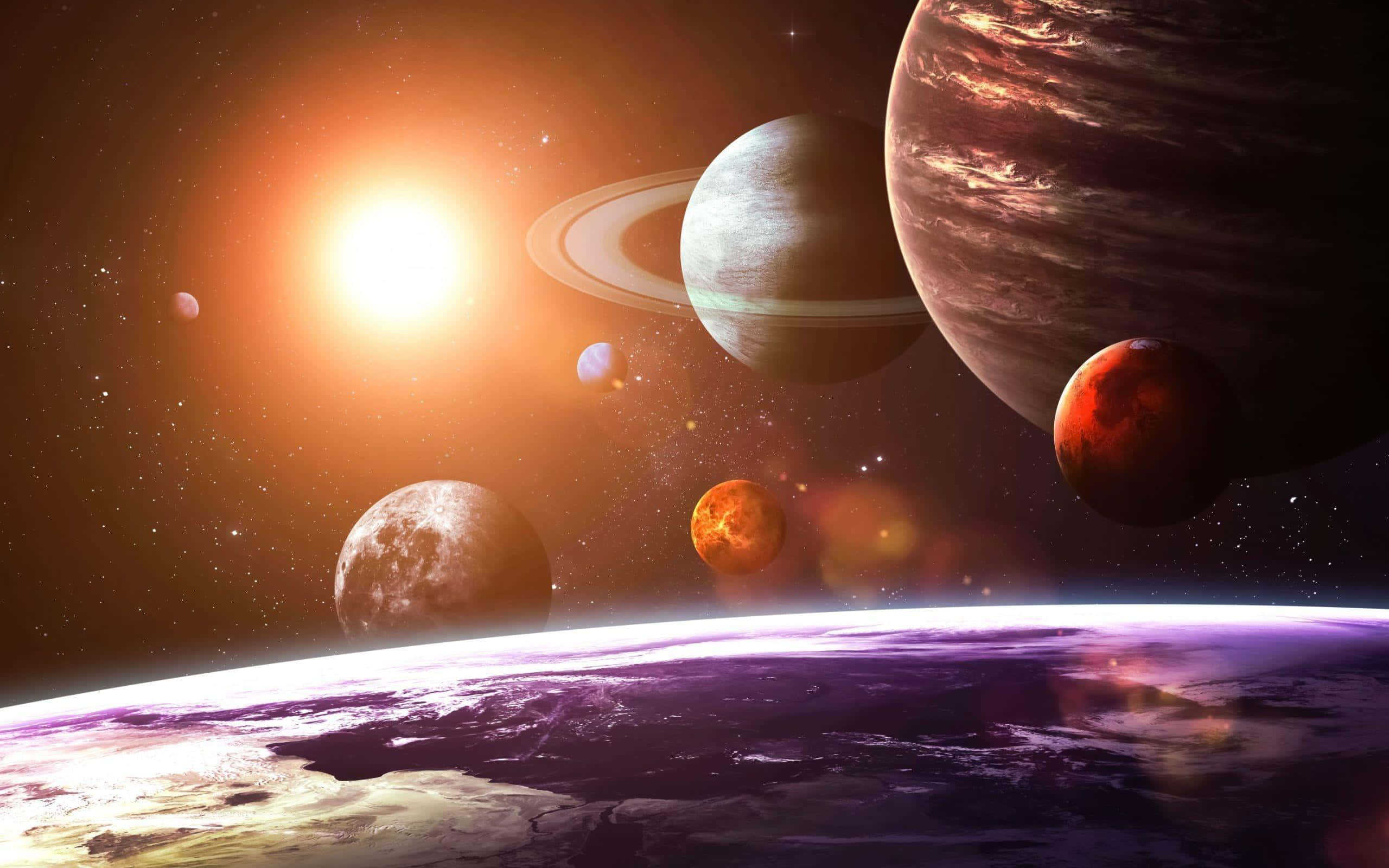 Solar System, planets, Earth, 2K Desktop Wallpaper