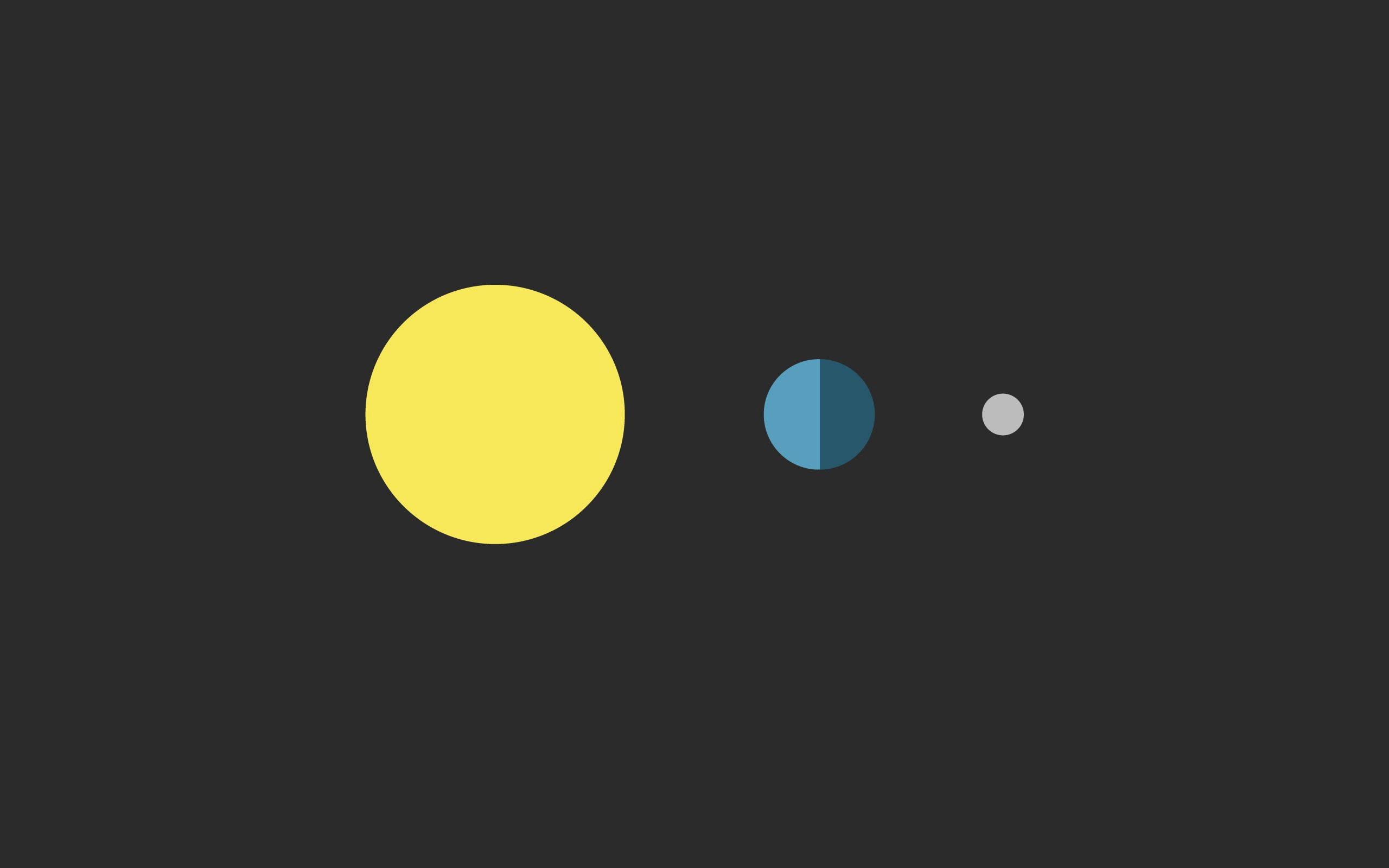 Solar System, yellow, blue, 2K Desktop Wallpaper
