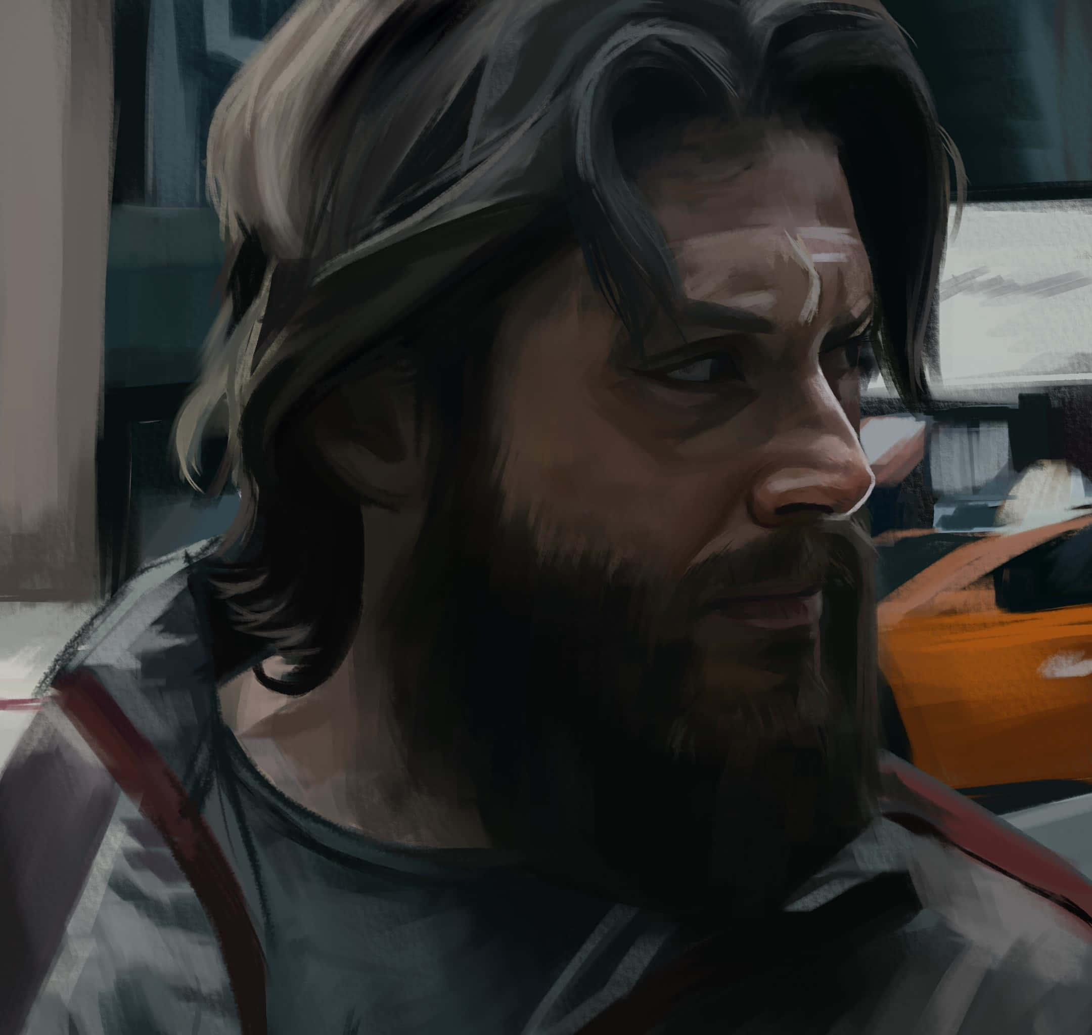 Soldier Boy, bearded man, long dark hair, Full HD Desktop Wallpaper