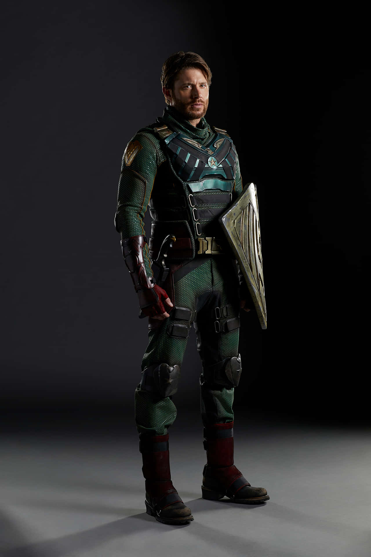 Soldier Boy, green armored suit, metallic shield, Full HD Phone Wallpaper