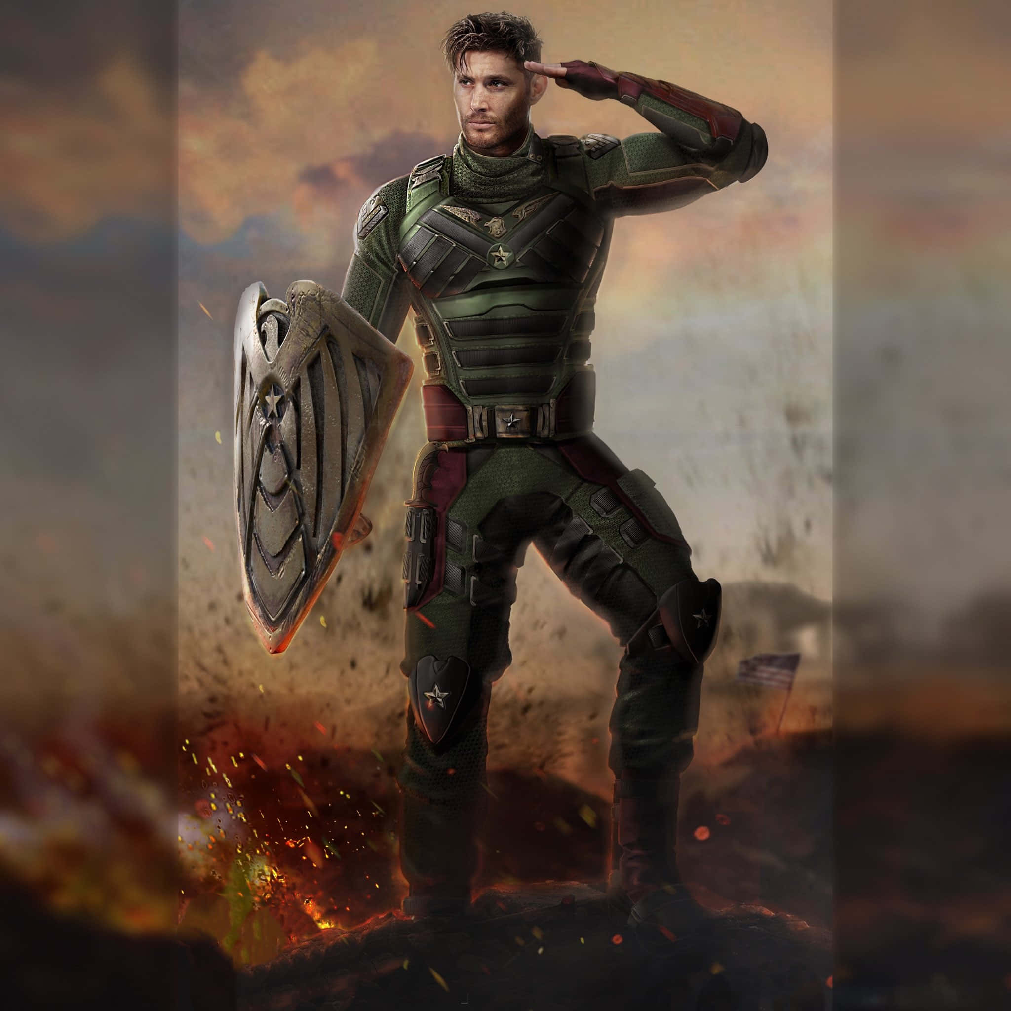Soldier Boy, green tactical gear, shield, Full HD Desktop Wallpaper