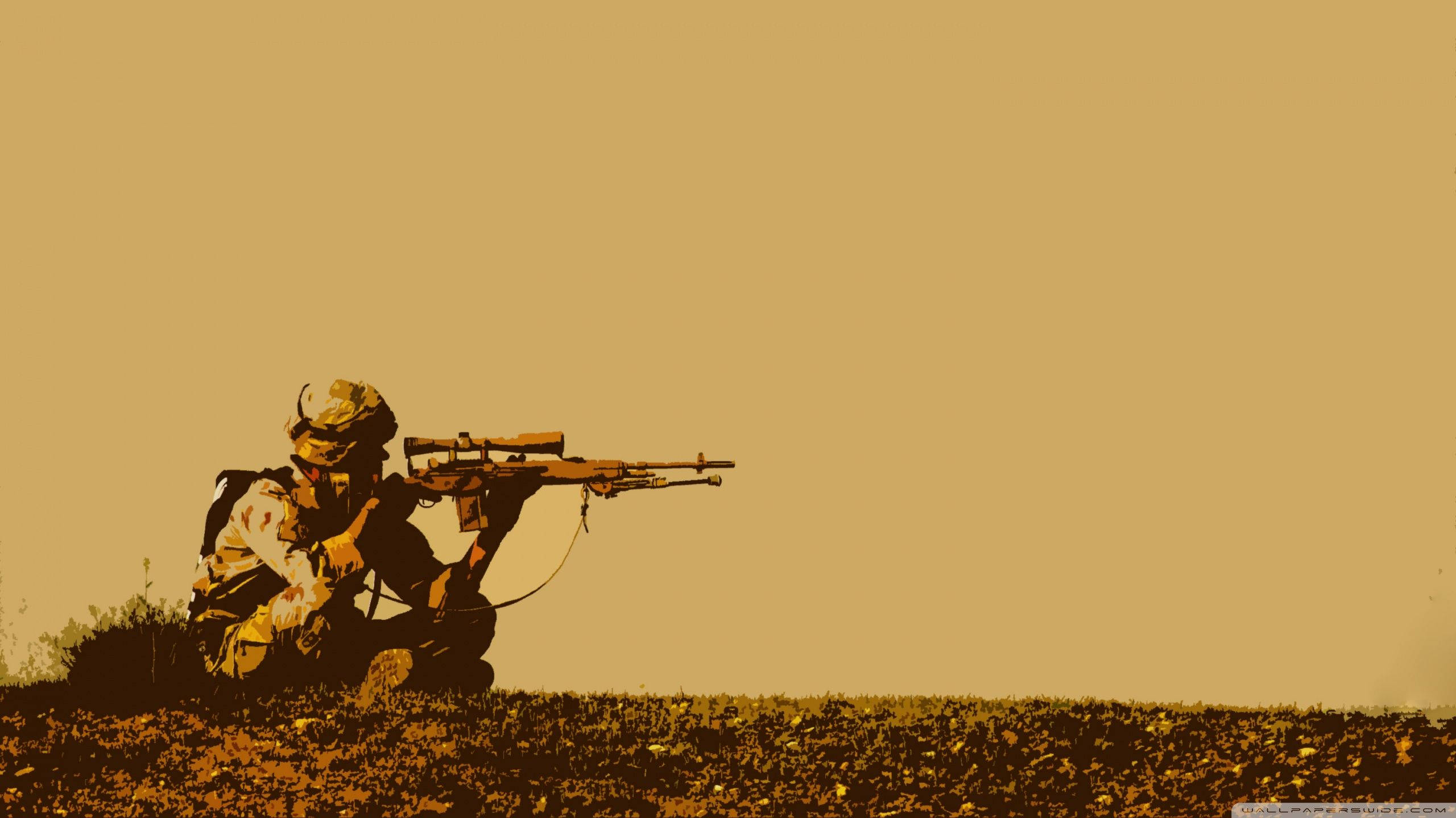 soldier, camouflage, sniper rifle, 2K Desktop Wallpaper