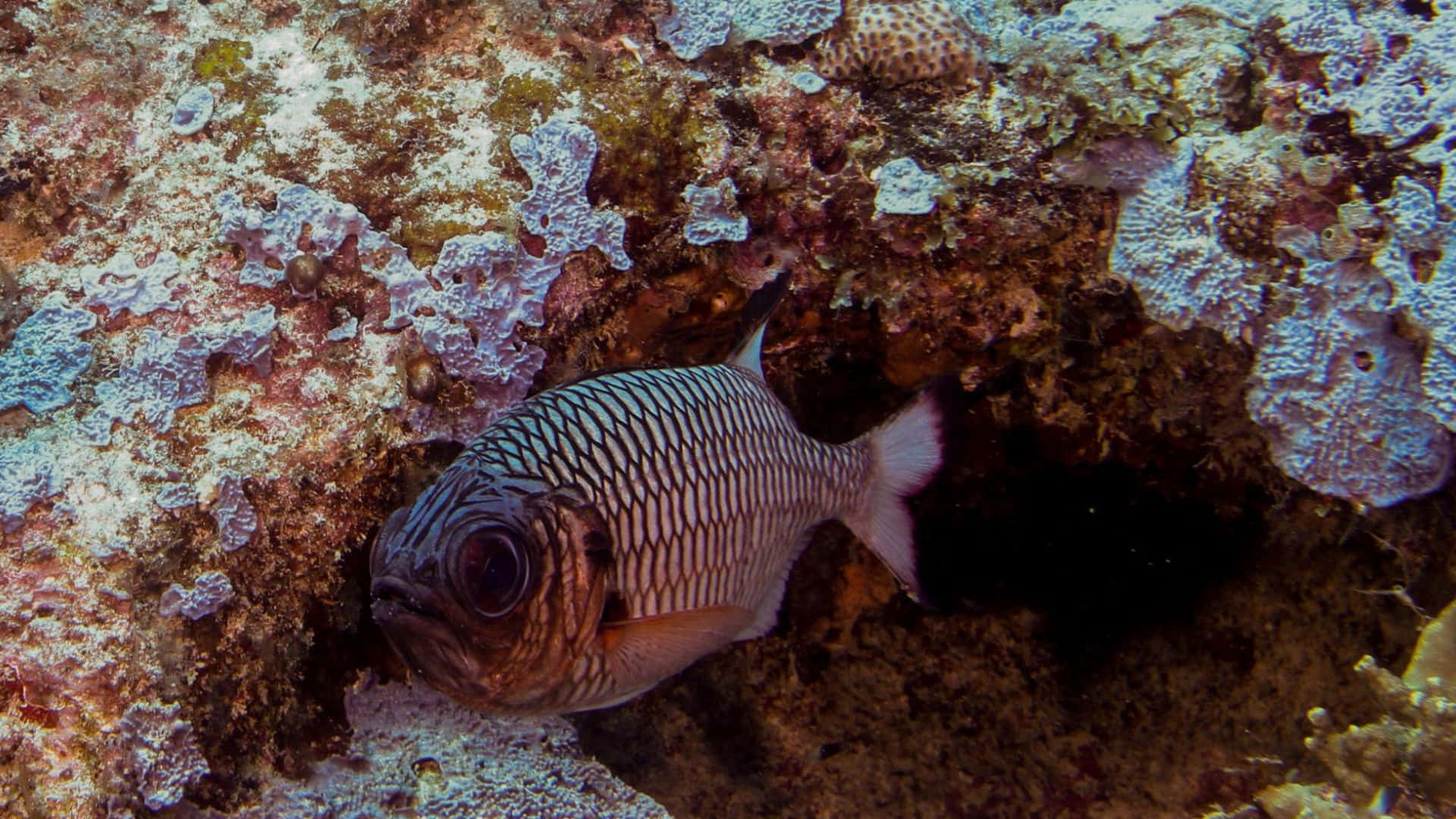 soldierfish, coral crevice, vibrant underwater hues, Full HD Desktop Wallpaper