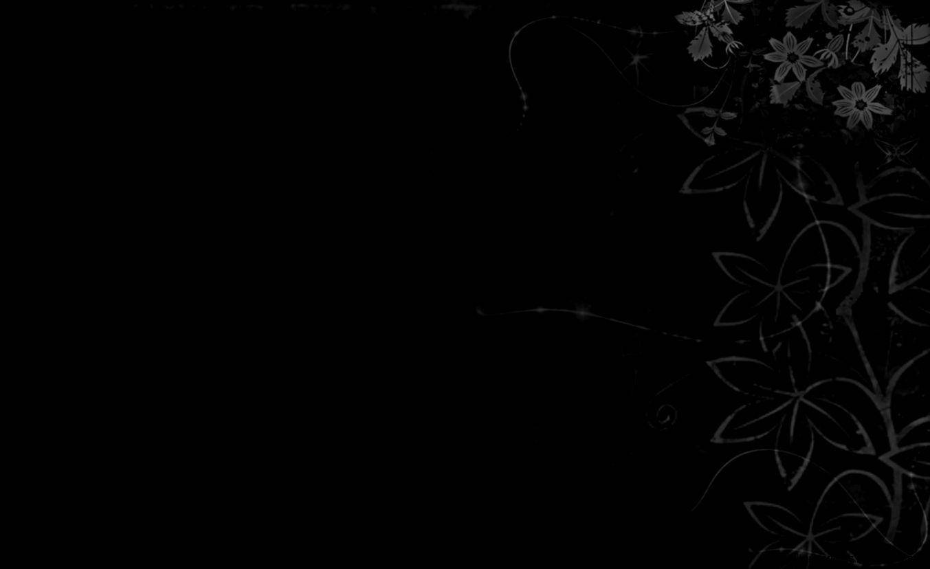 Solid Black 4K, white floral patterns, vine patterns, HD Desktop Wallpaper
