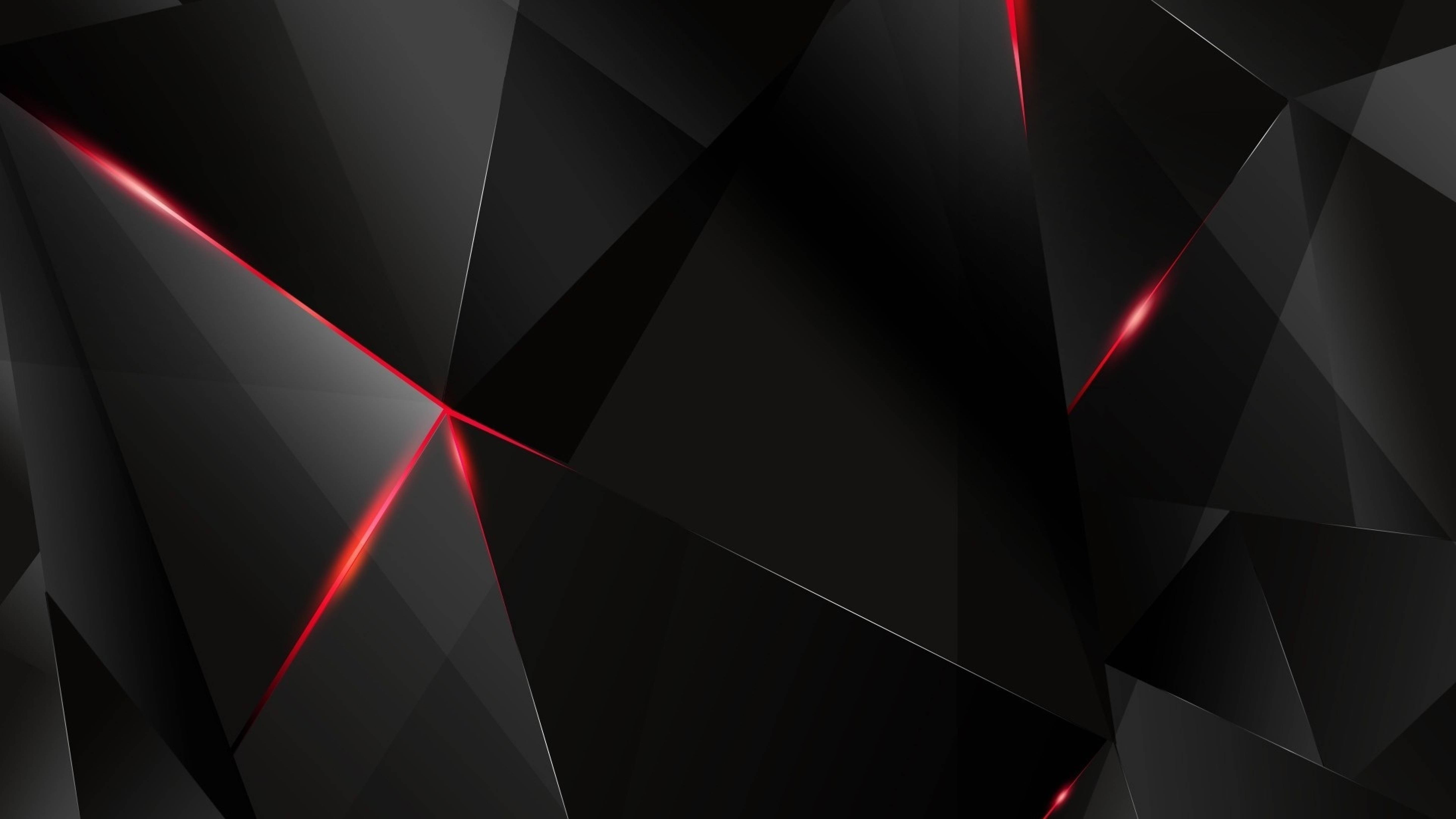 4K Ultra HD, black shards, abstract geometric black, 5K Desktop Wallpaper