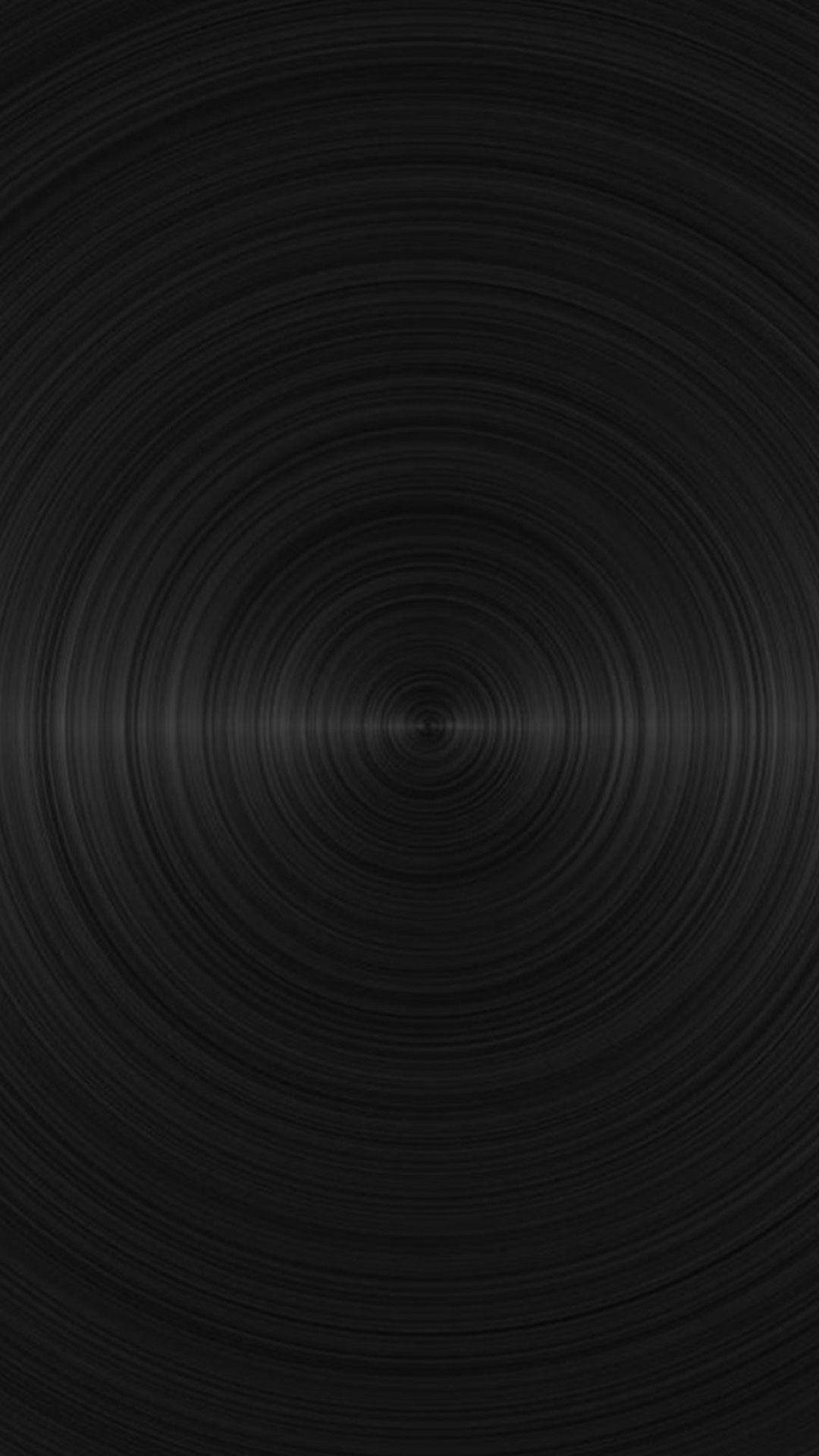 solid black 4k, concentric circular grooves, textured vinyl, Full HD Phone Wallpaper
