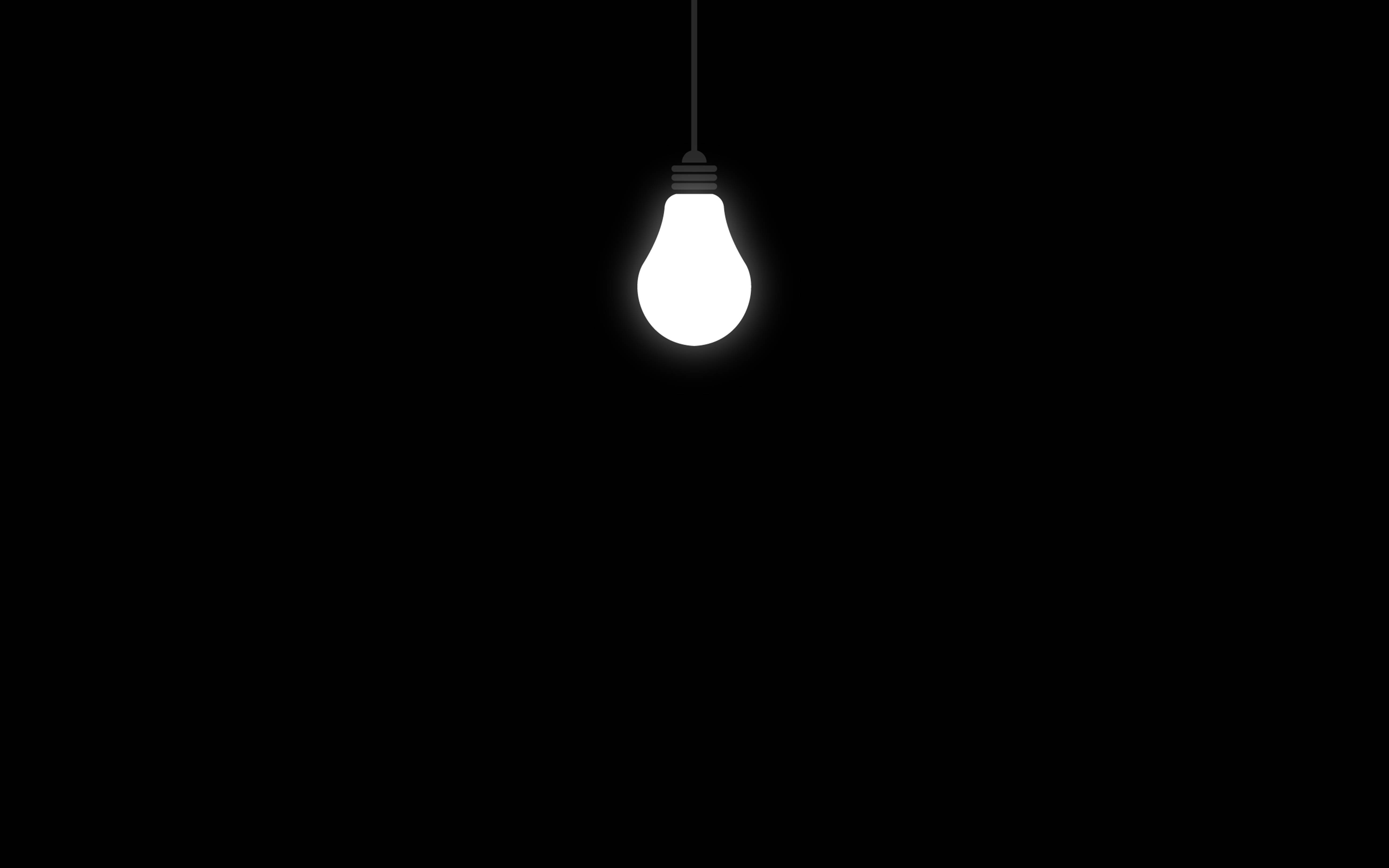 4K Ultra HD, light bulb, pure black background, 5K Desktop Wallpaper