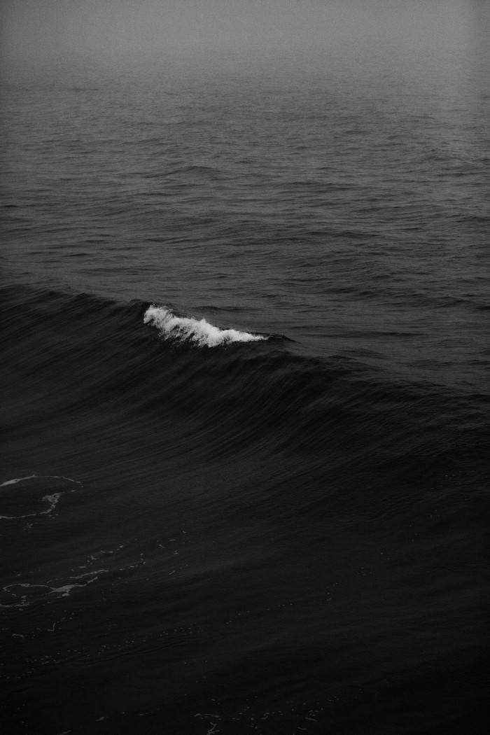 Ocean Waves, Solid Black iPhone, monochrome wave, SD Phone Wallpaper