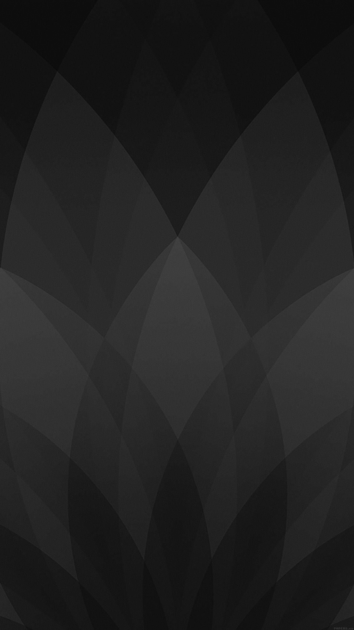 Fanned Leaf, Solid Black, iPhone, Full HD Phone Wallpaper