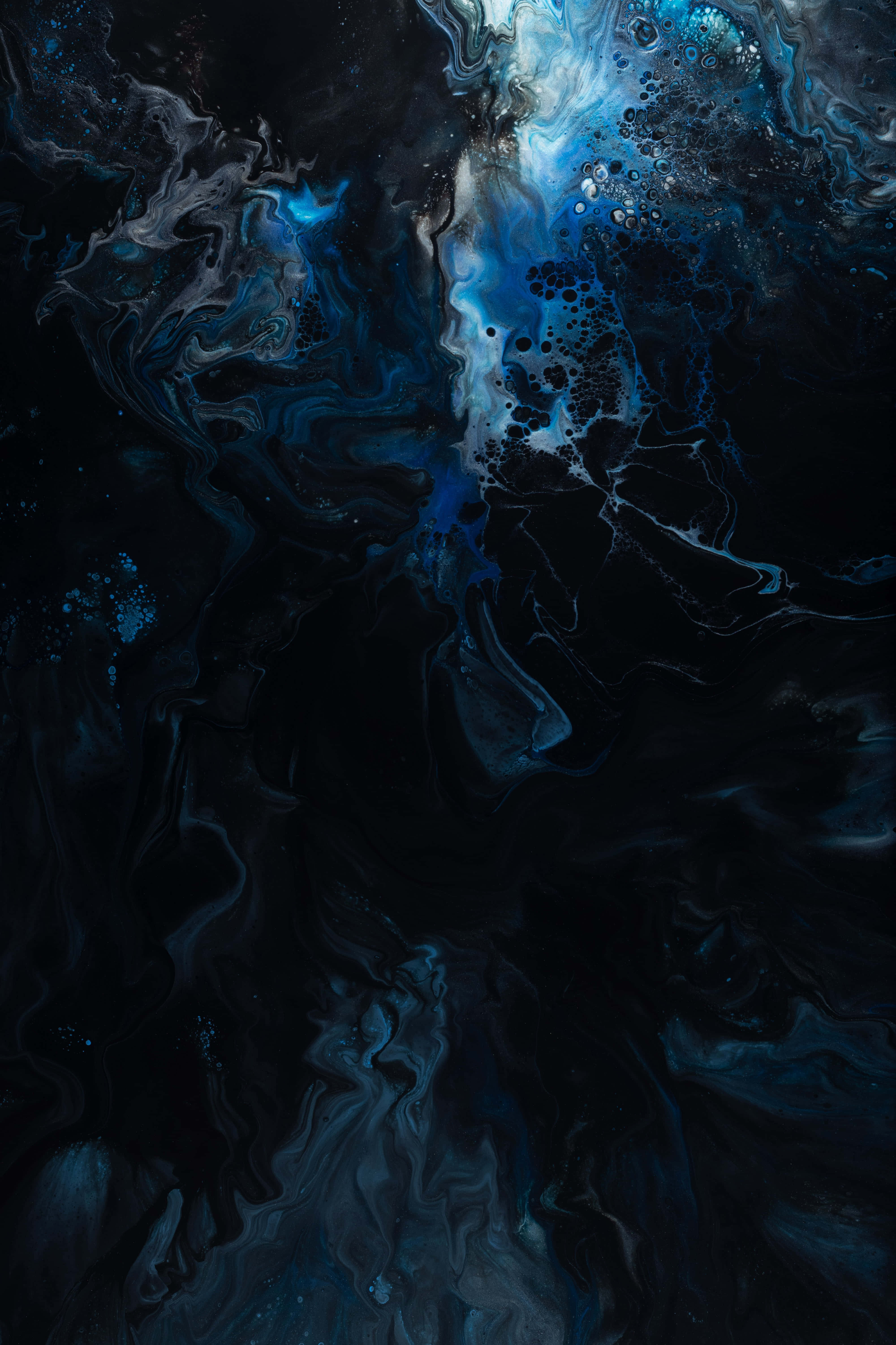 solid blue iPhone, deep blues, blacks, 5K Phone Wallpaper