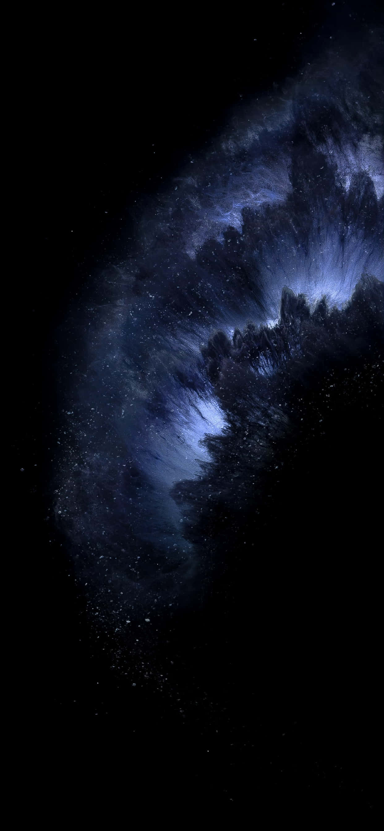 Solid Blue iPhone, cosmic nebula, deep blues, 2K Phone Wallpaper