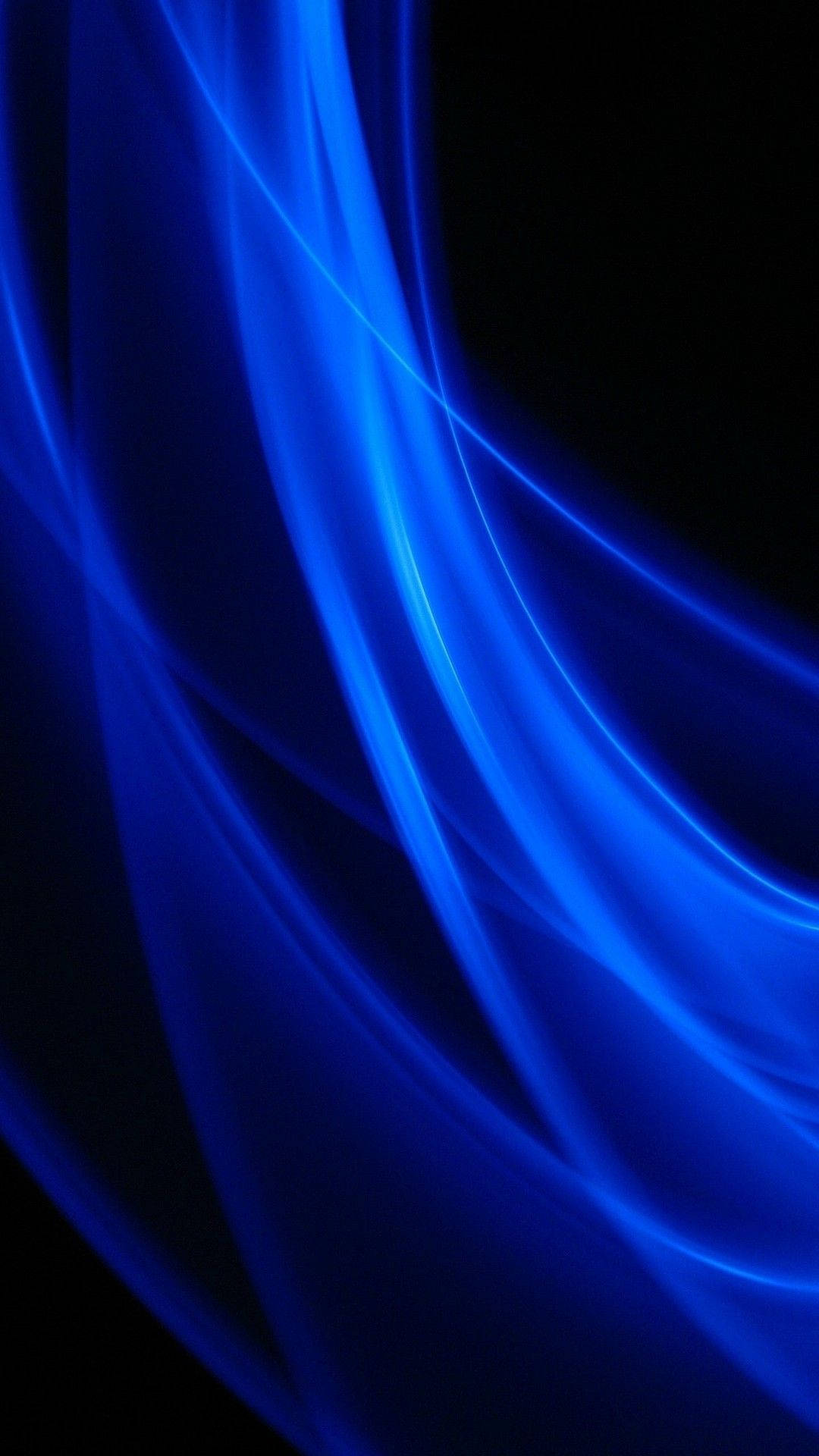 dark blue iPhone, vibrant electric blue light streaks, deep black background, Full HD Phone Wallpaper