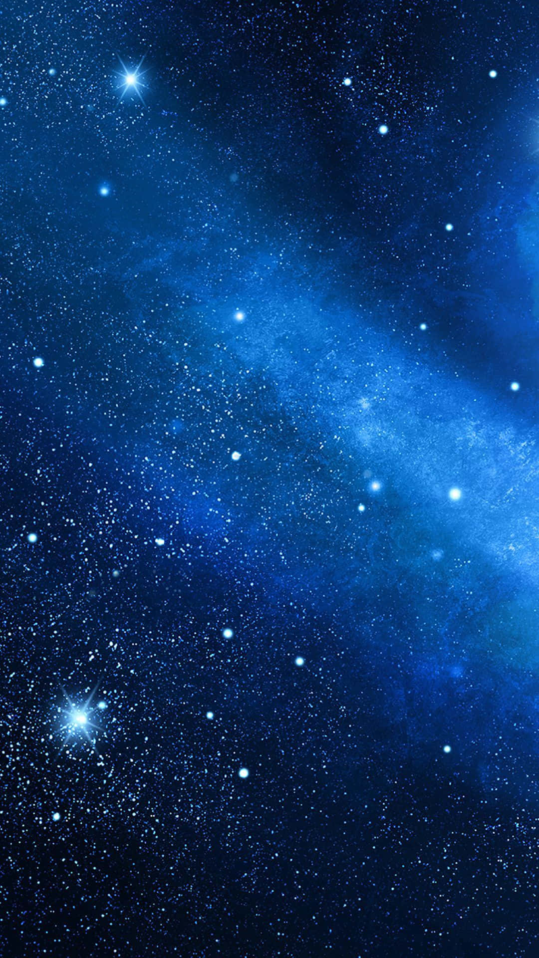 Blue Galaxy iPhone, deep blue starfield, glowing nebulae, Full HD Phone Wallpaper
