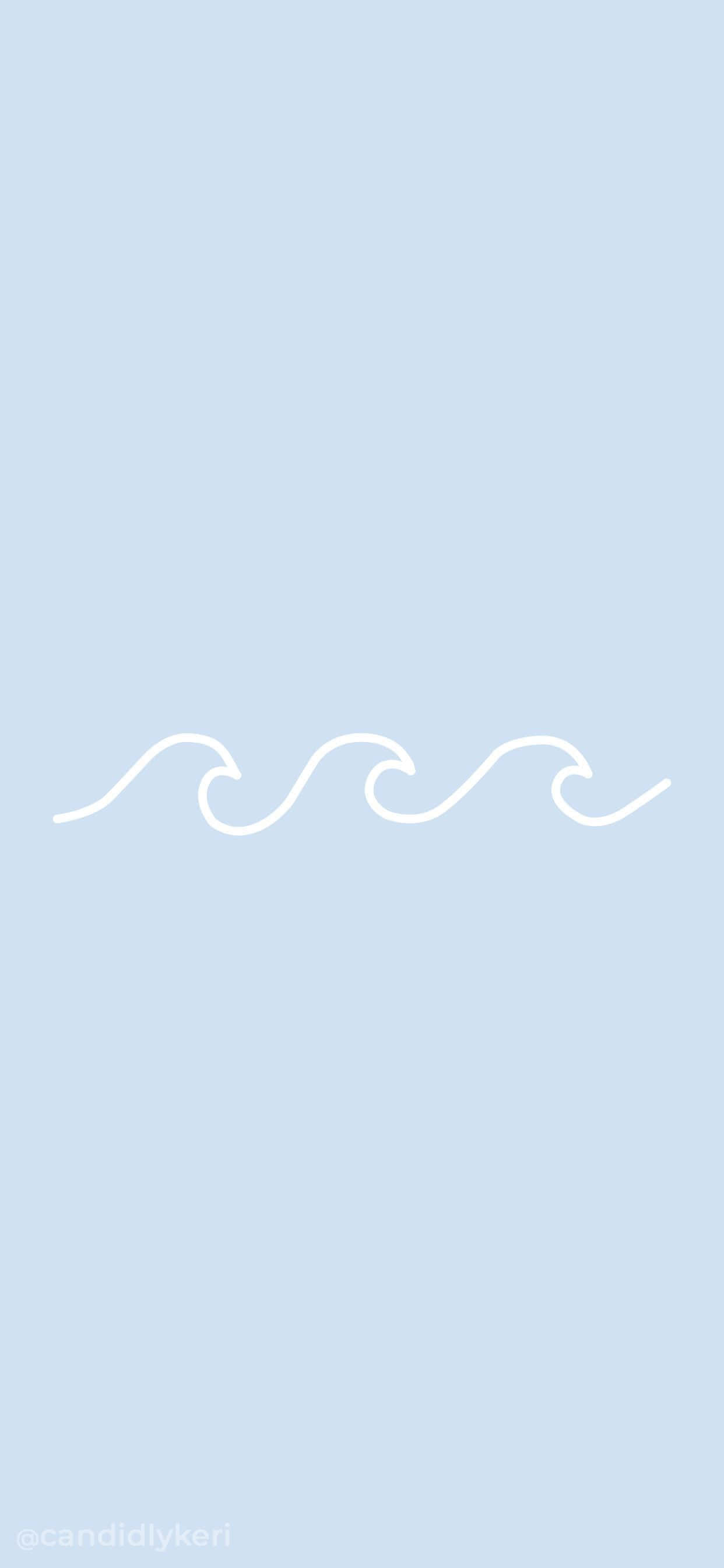 pastel blue, soft pastel blue background, minimalist white wave lines, 2K Phone Wallpaper