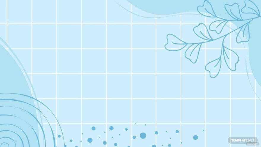 Pastel Blue Solid Background, soft blue grid background, delicate leaf outlines, SD Desktop Wallpaper