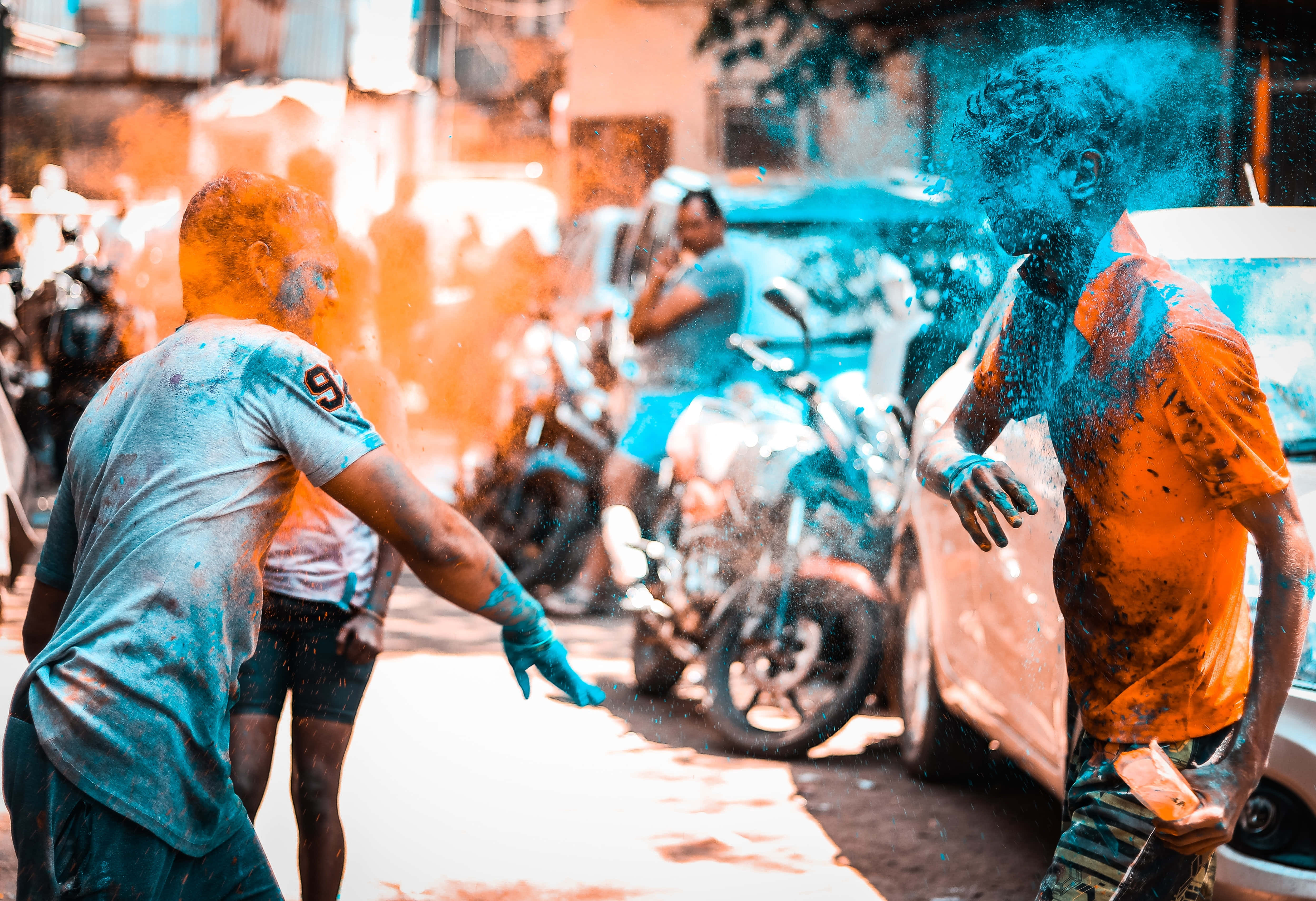 powder blue, 4996 x 3423, sunlit street, 4K Desktop Wallpaper