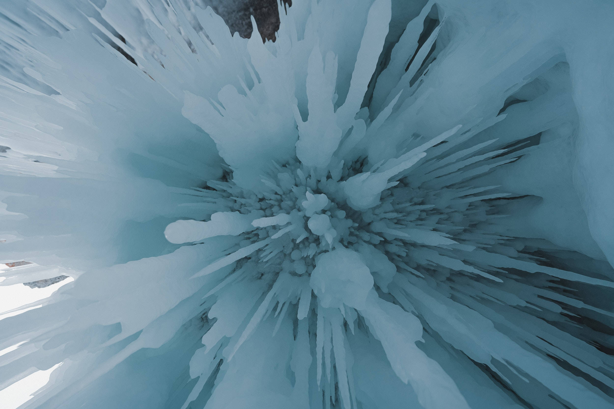 solid pastel color blue green crystal, frozen cavern, cool blue tones, Full HD Desktop Wallpaper