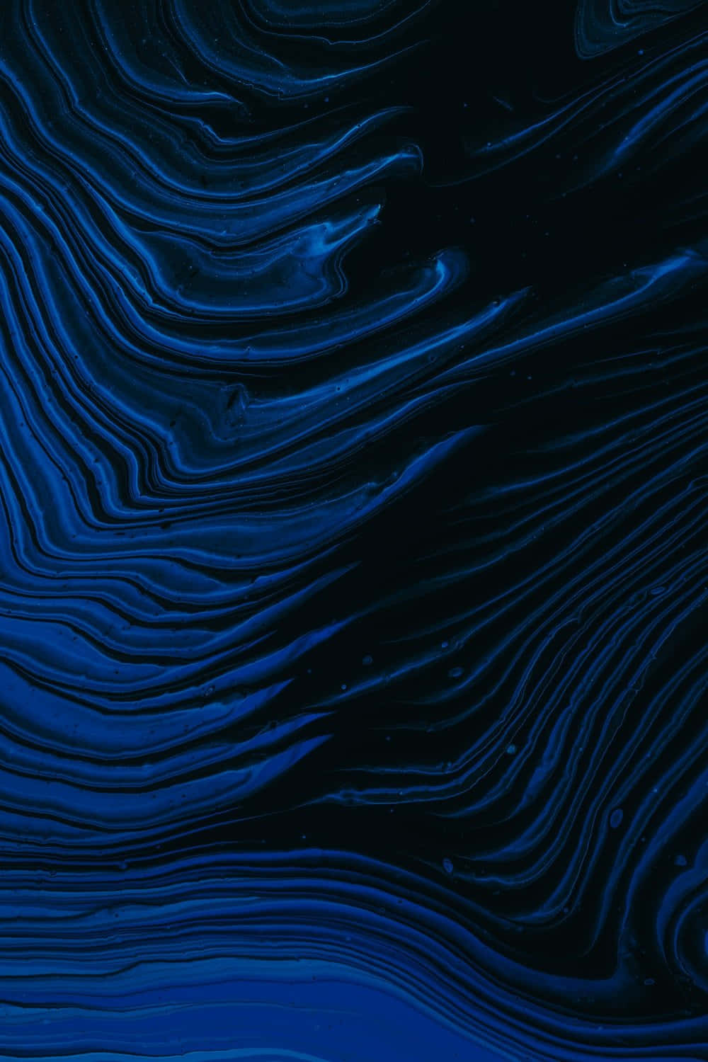 Dark Blue Patterned Background, deep blue liquid swirls, elegant wavy patterns, HD Phone Wallpaper