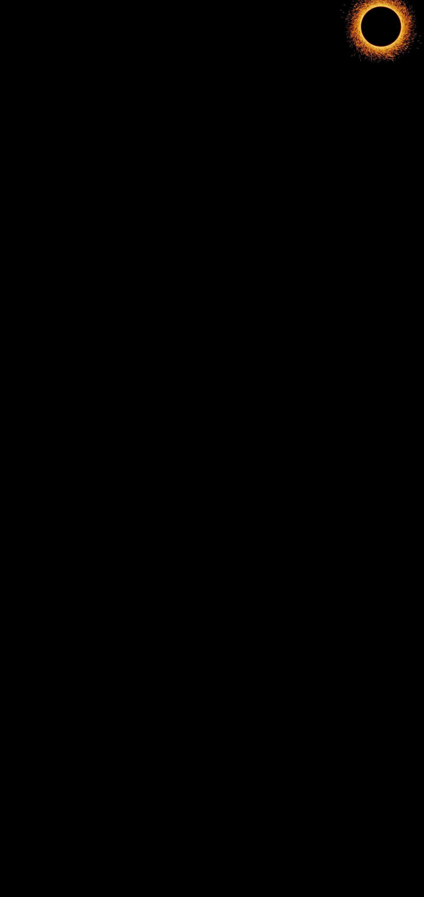 Solid iPhone, solar eclipse, glowing corona, 2K Phone Wallpaper