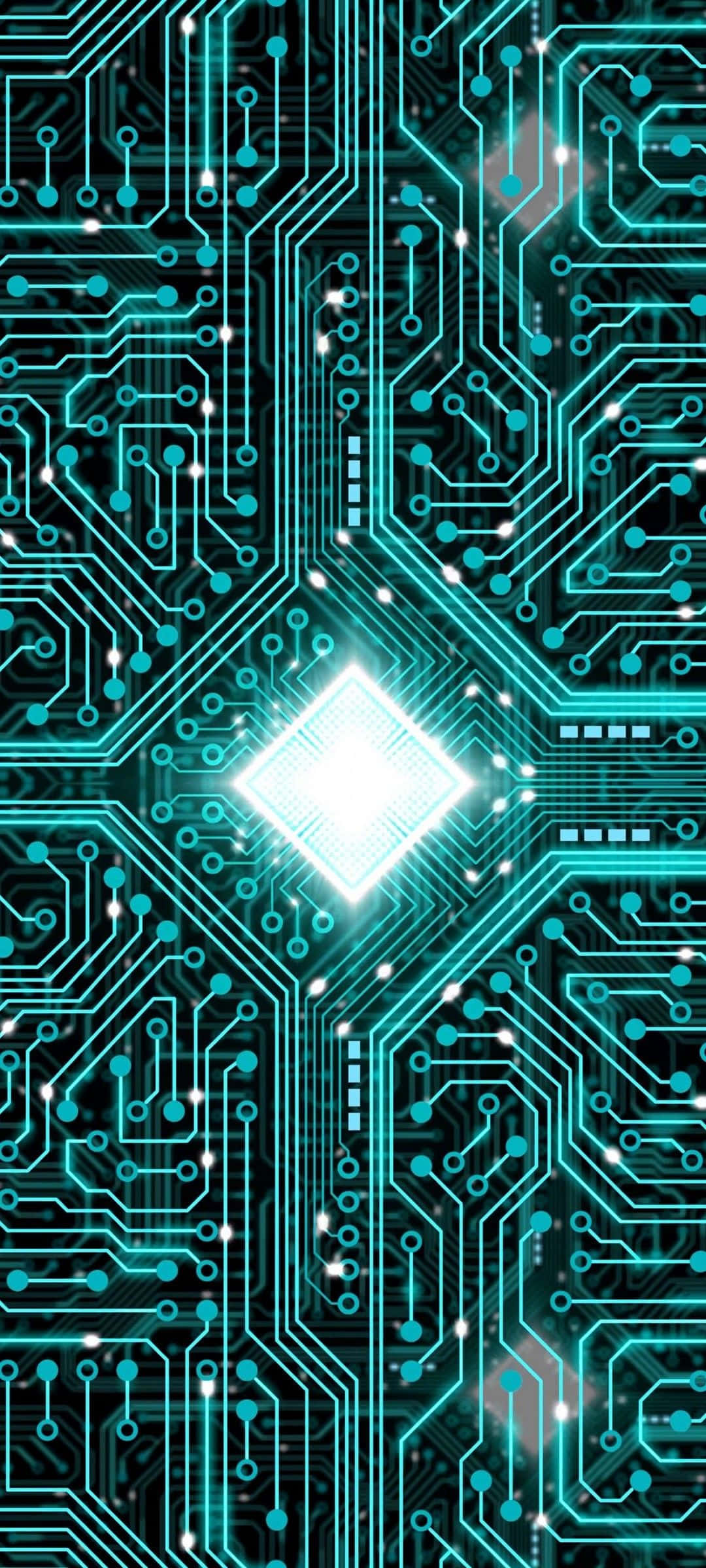 iPhone, teal, circuit board, Full HD Phone Wallpaper