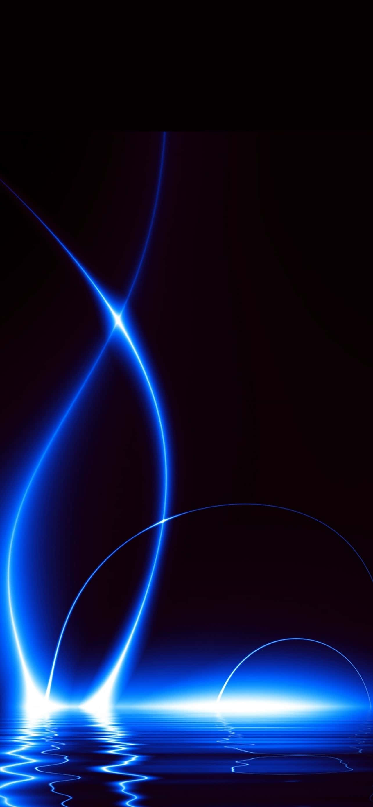 solid blue iPhone, 1284 x 2778, neon light trails, 2K Phone Wallpaper