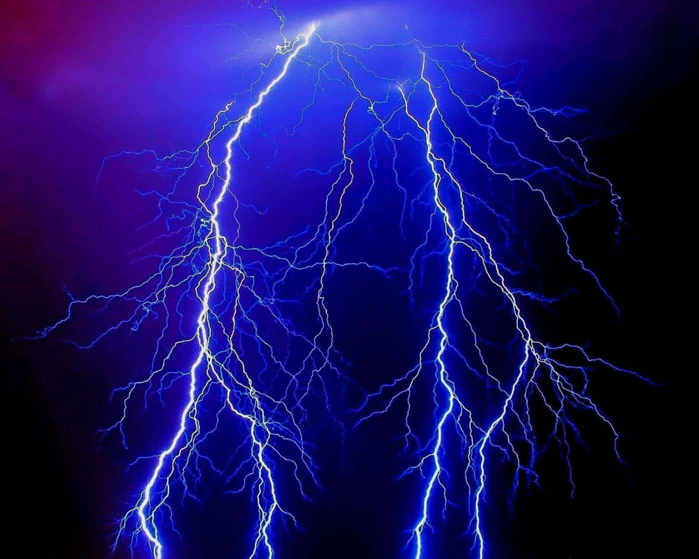 purple lightning, electric blue lightning, deep purple storm sky, HD Desktop Wallpaper