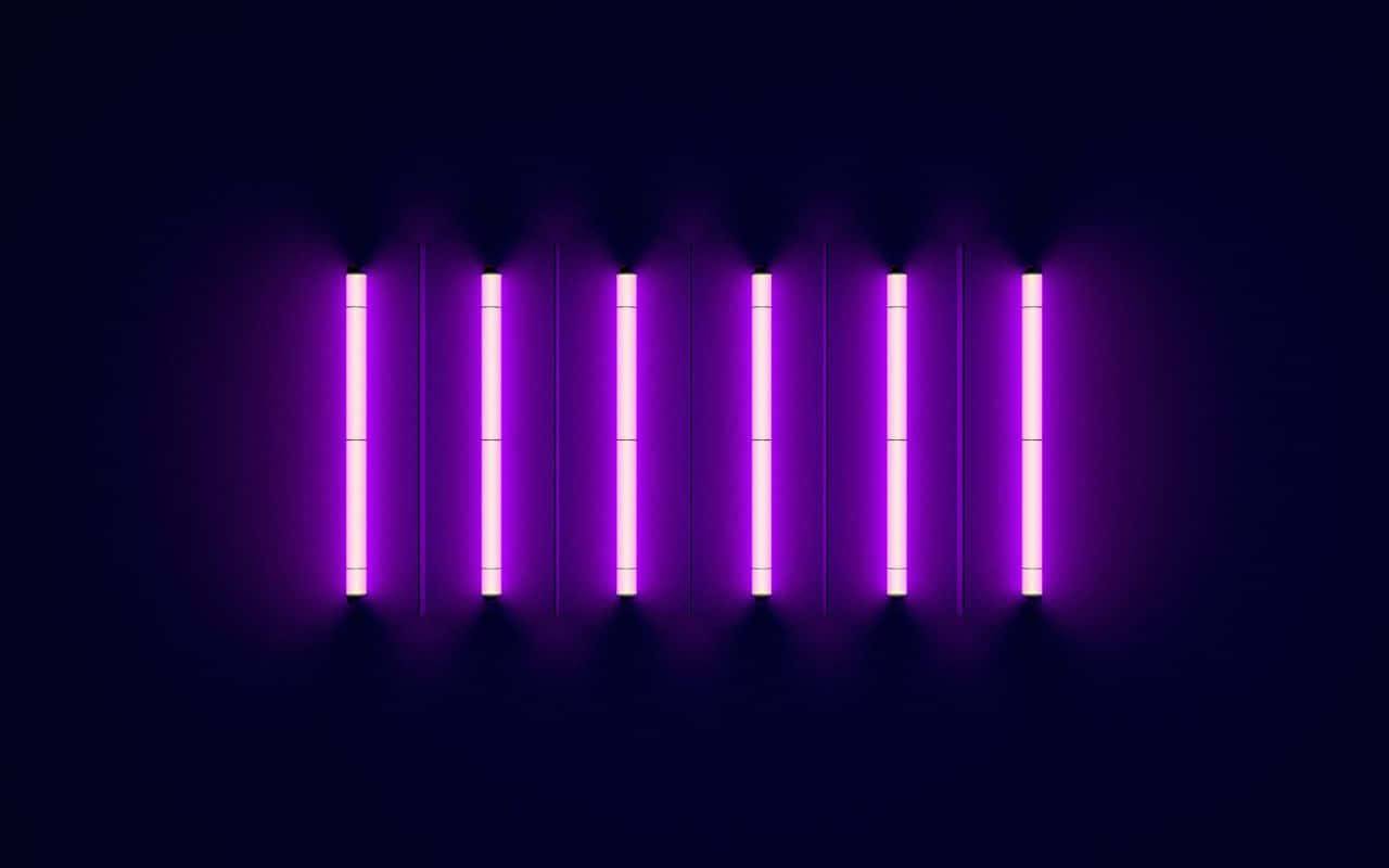 purple neon tubes, deep black background, futuristic, HD Desktop Wallpaper