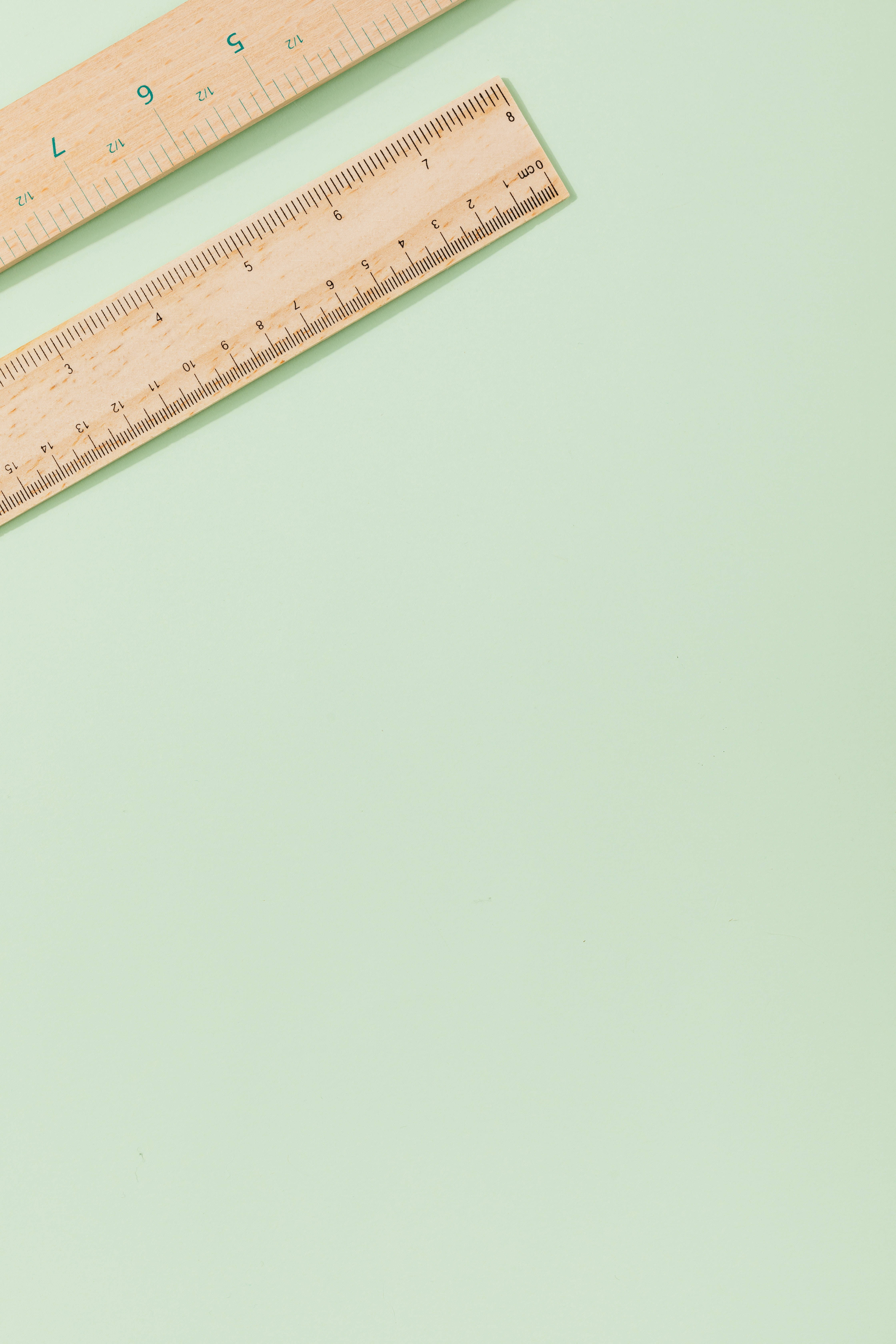 Solid Pastel Color, green, wooden ruler, 5K Phone Wallpaper