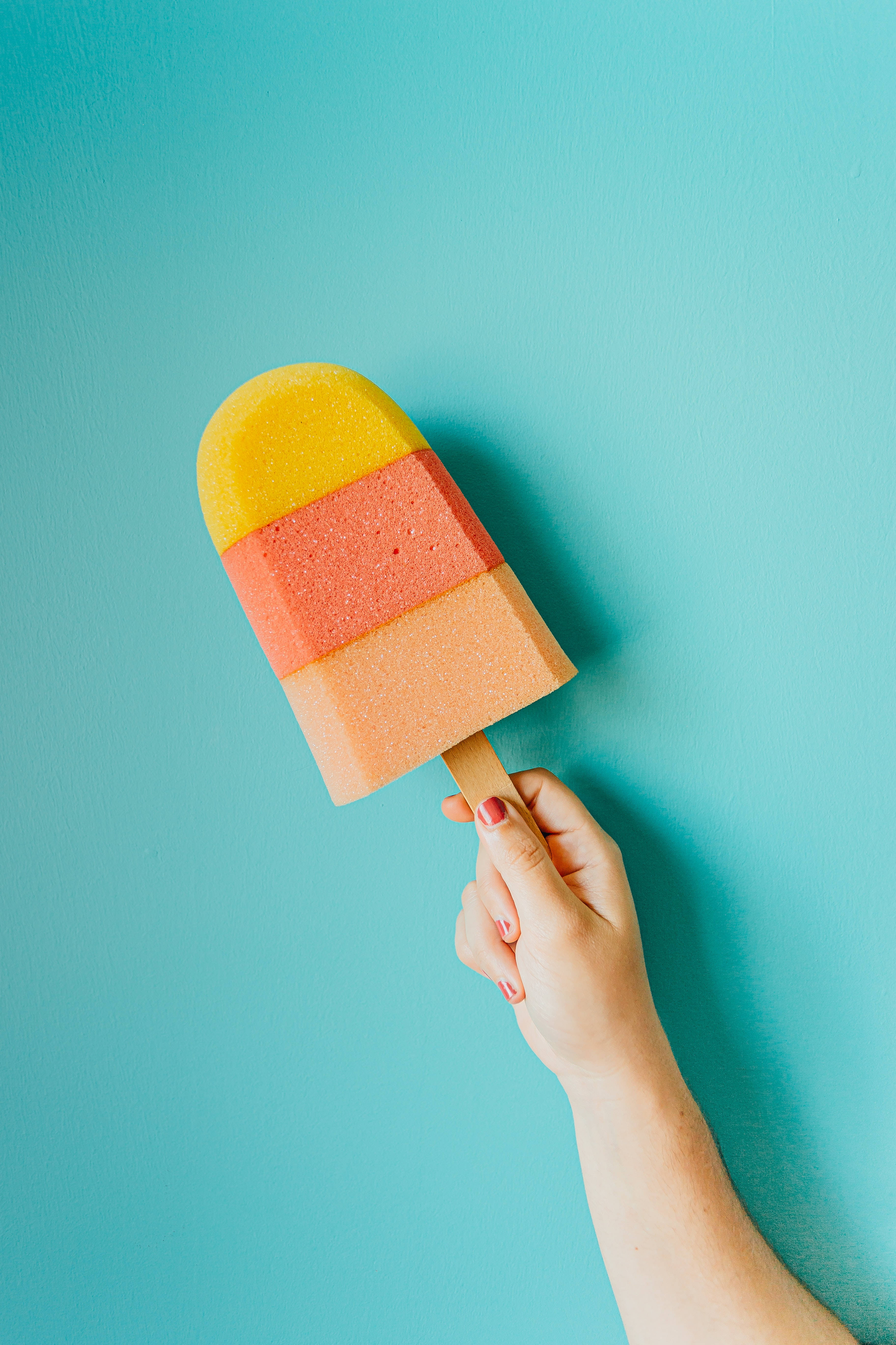 yellow orange ice pop, three-layered, orange yellow and peach popsicle, 5K Phone Wallpaper