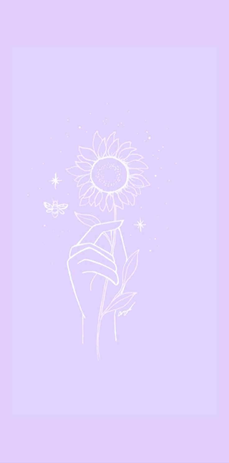 Solid Light Purple, sunflower, butterfly, HD Phone Wallpaper