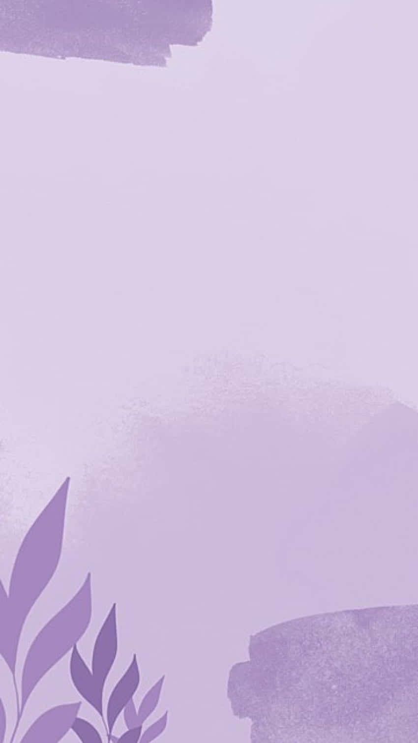 pastel purple, soft lavender watercolor wash, abstract leaf silhouettes, HD Phone Wallpaper