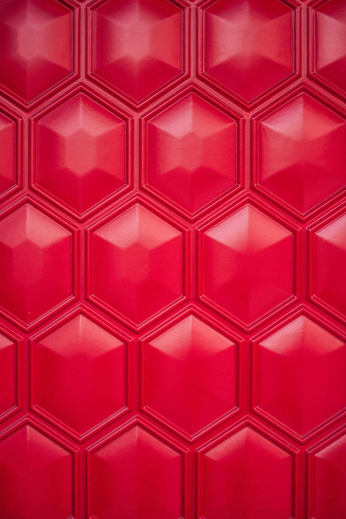 solid red, red hexagonal tile, textured surface, HD Phone Wallpaper