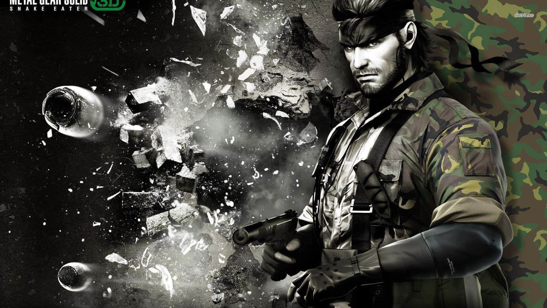 Solid Snake, camouflage, debris, Full HD Desktop Wallpaper