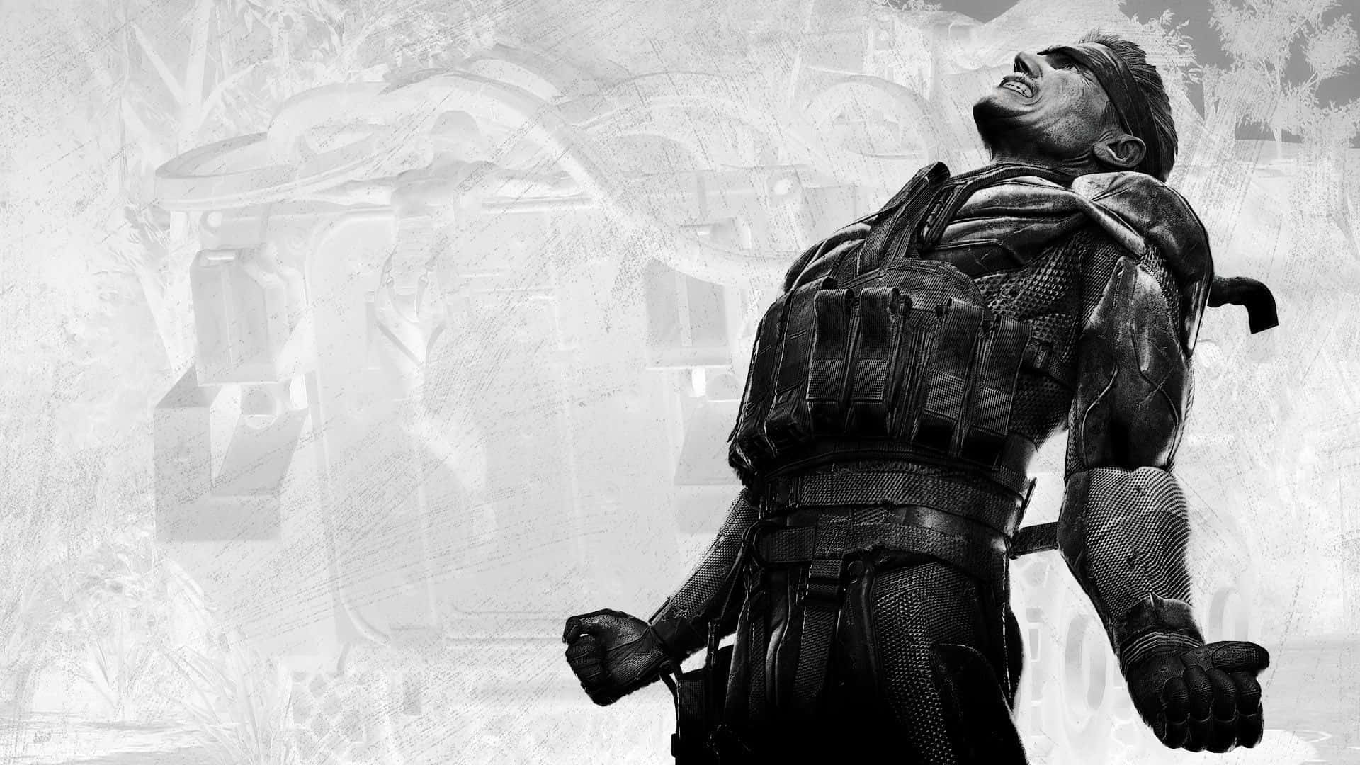 Solid Snake, tactical gear, faded urban backdrop, Full HD Desktop Wallpaper