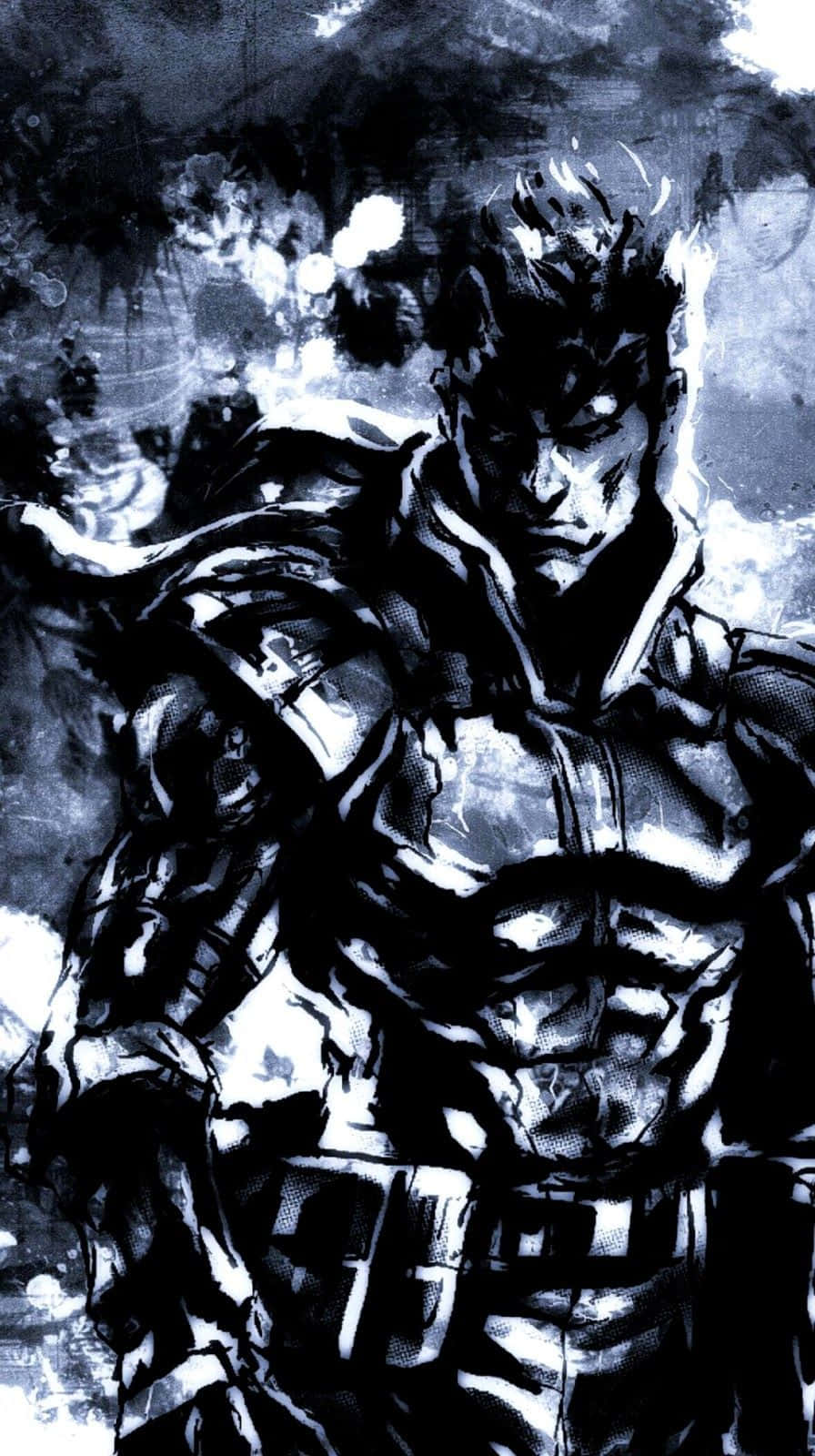Solid Snake, black and white, armored warrior, HD Phone Wallpaper