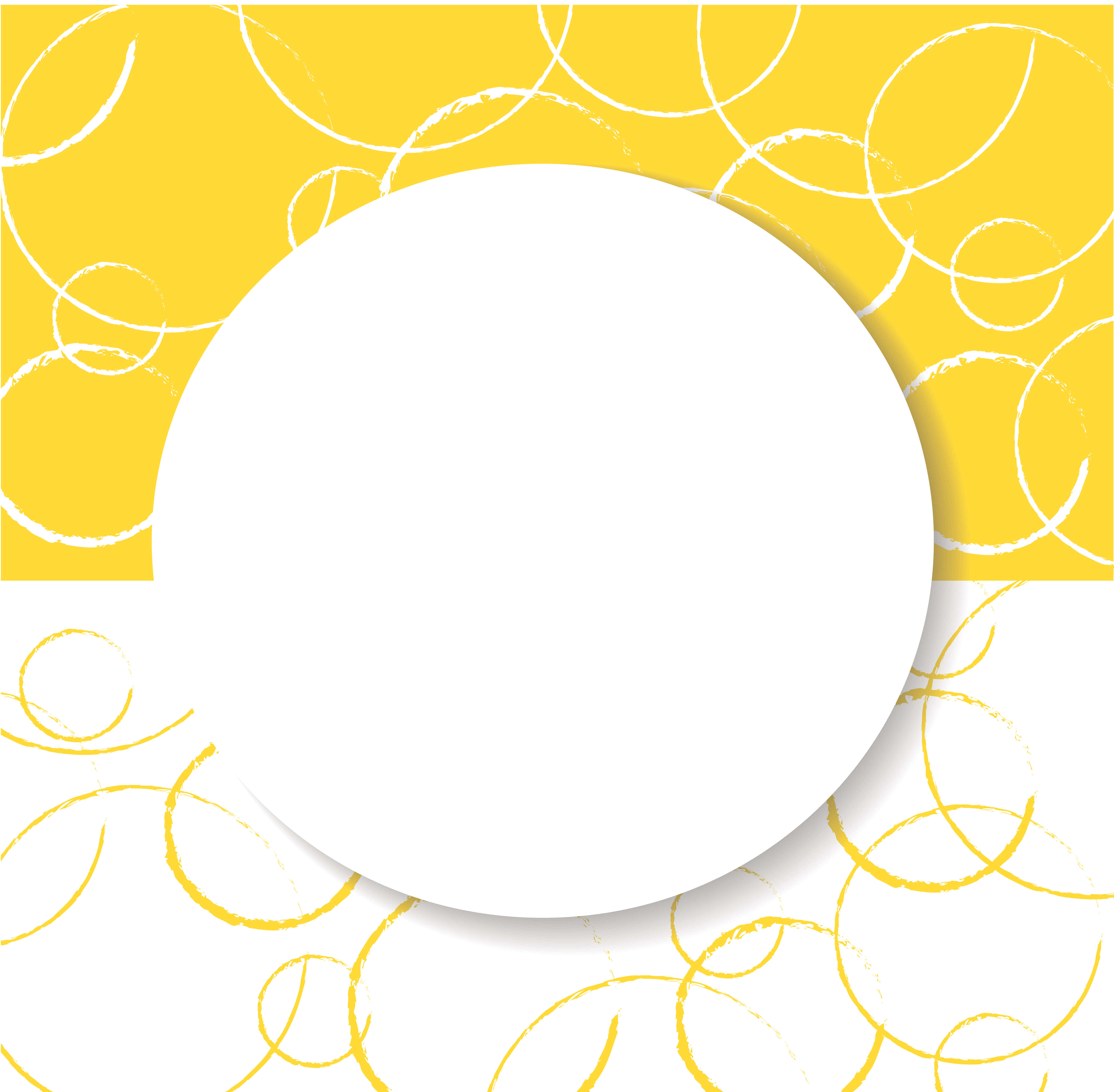 yellow circle, white circular cutout, gradient background, 4K Desktop Wallpaper