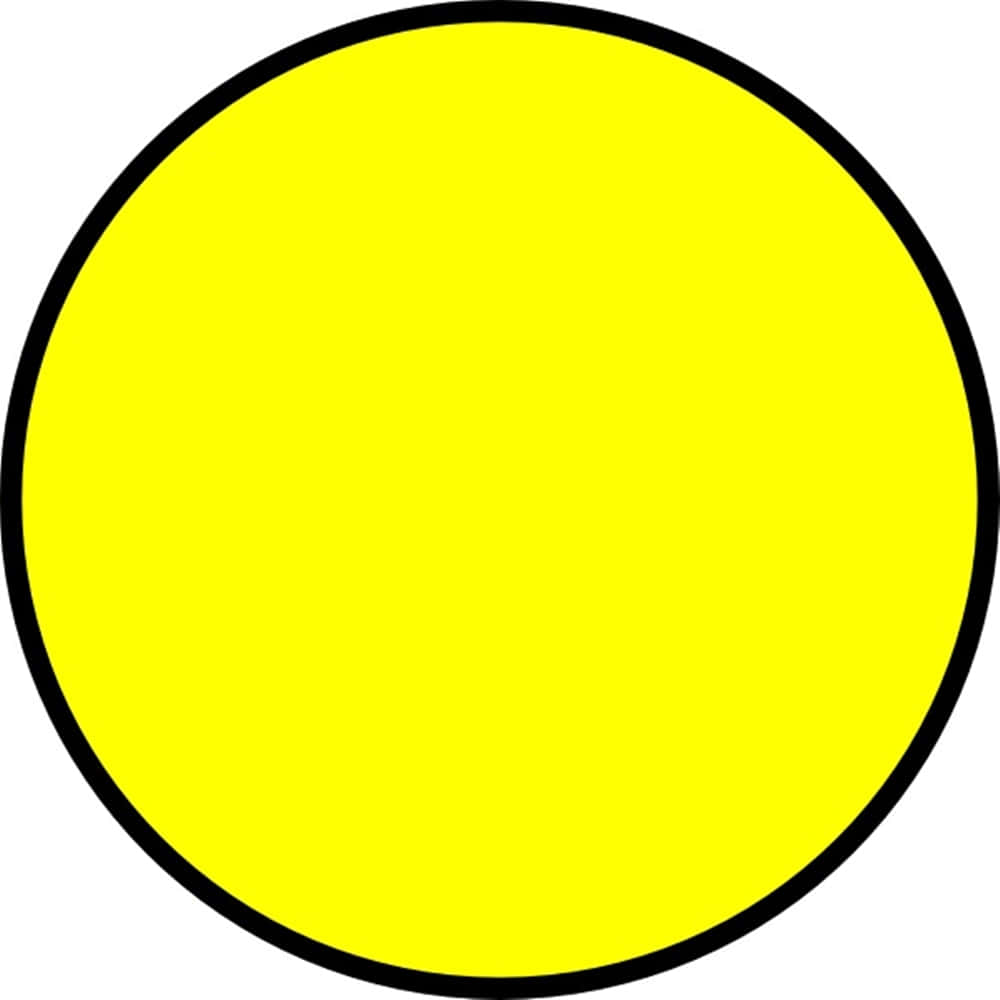 yellow circle, thick black border, plain white background, SD Desktop Wallpaper