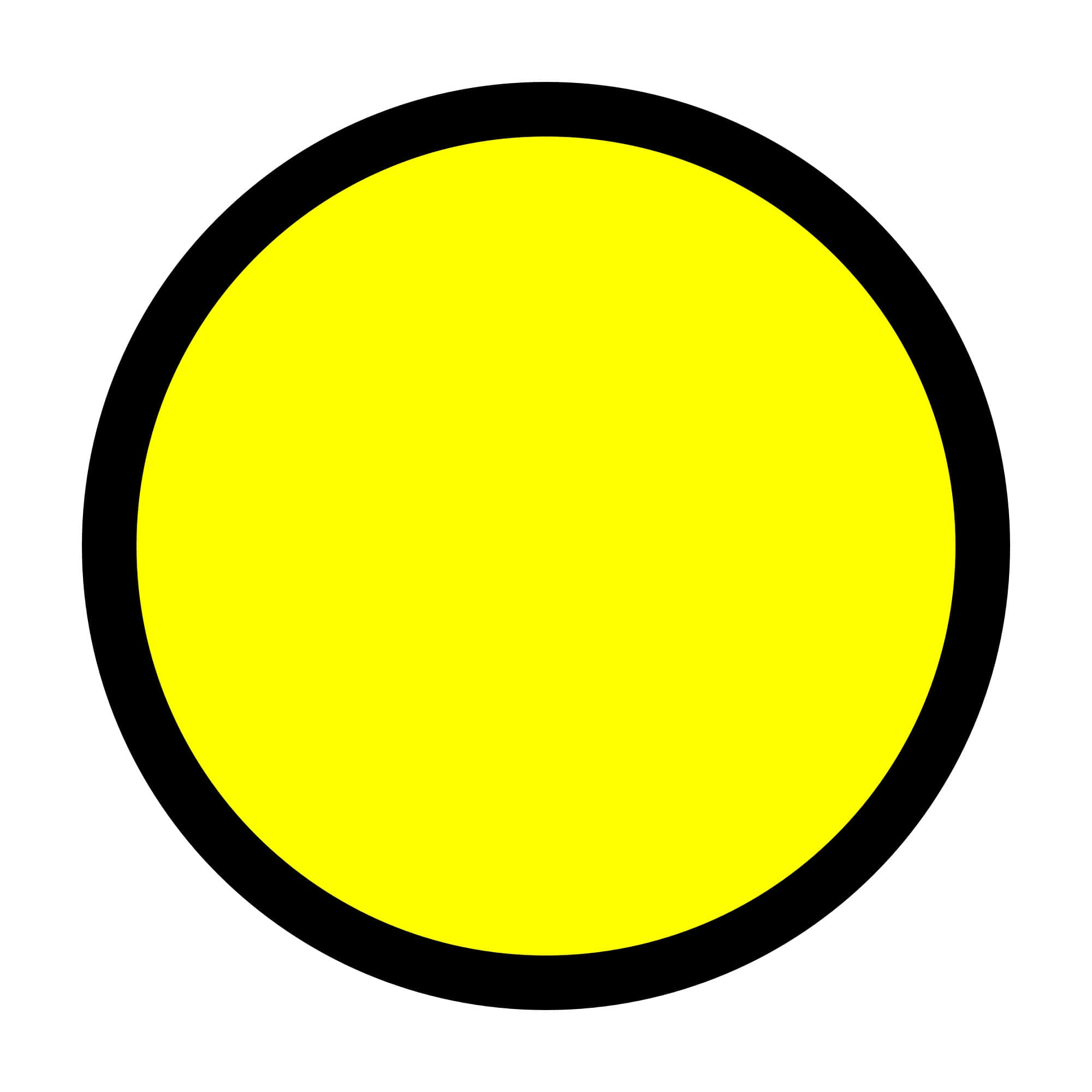 yellow circle, thick black border, plain white background, Full HD Desktop Wallpaper