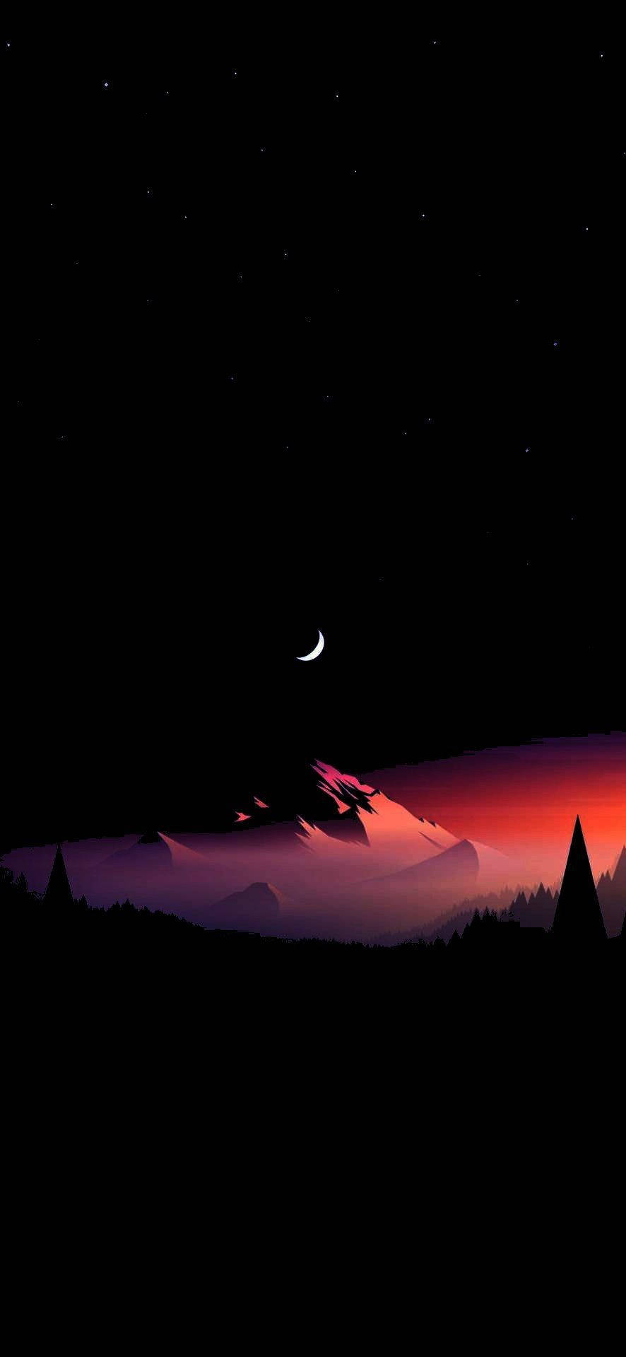 solid black, 4K, mountain, Full HD Phone Wallpaper