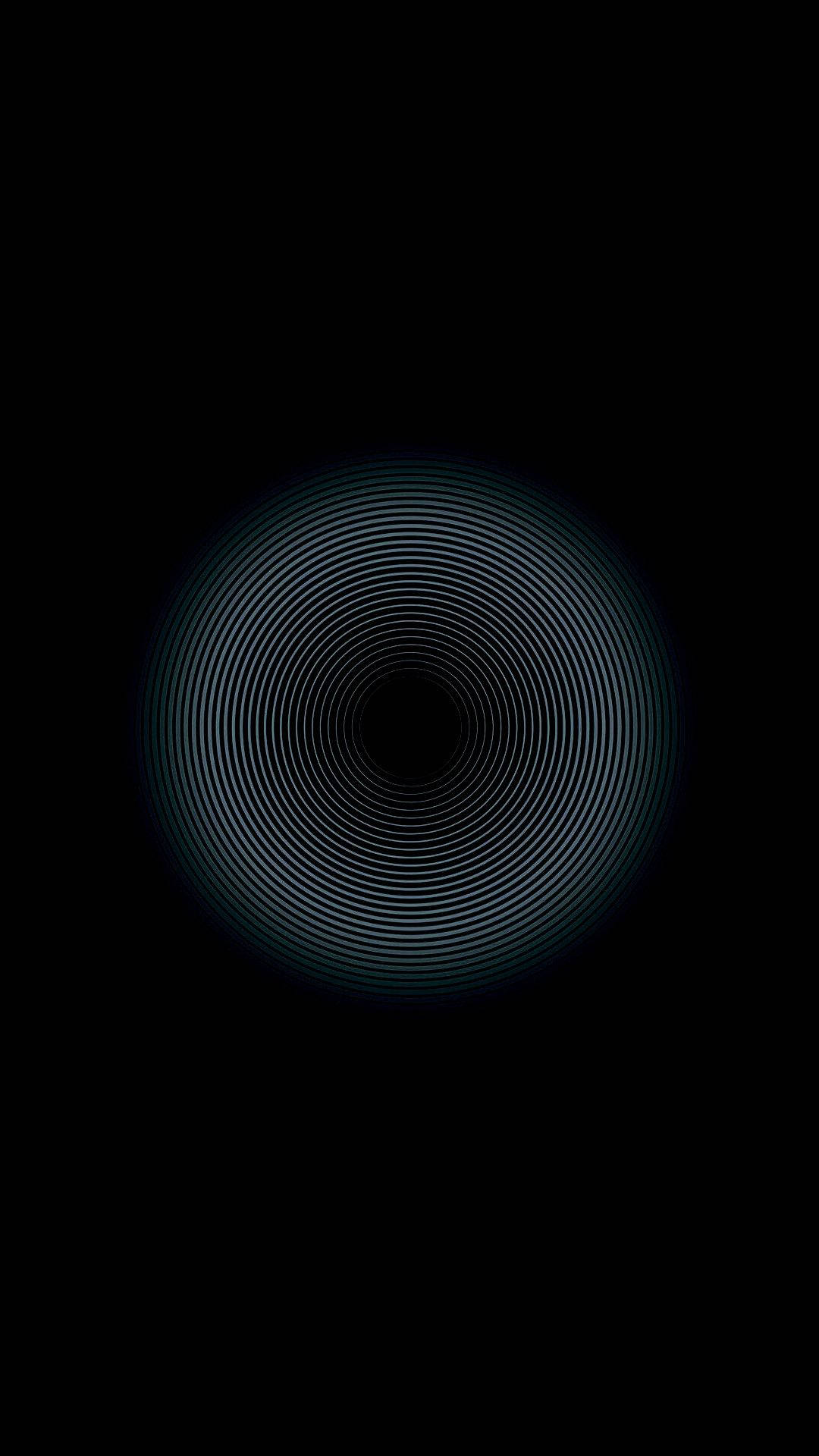 solid black, 4K, glowing concentric circles, Full HD Phone Wallpaper